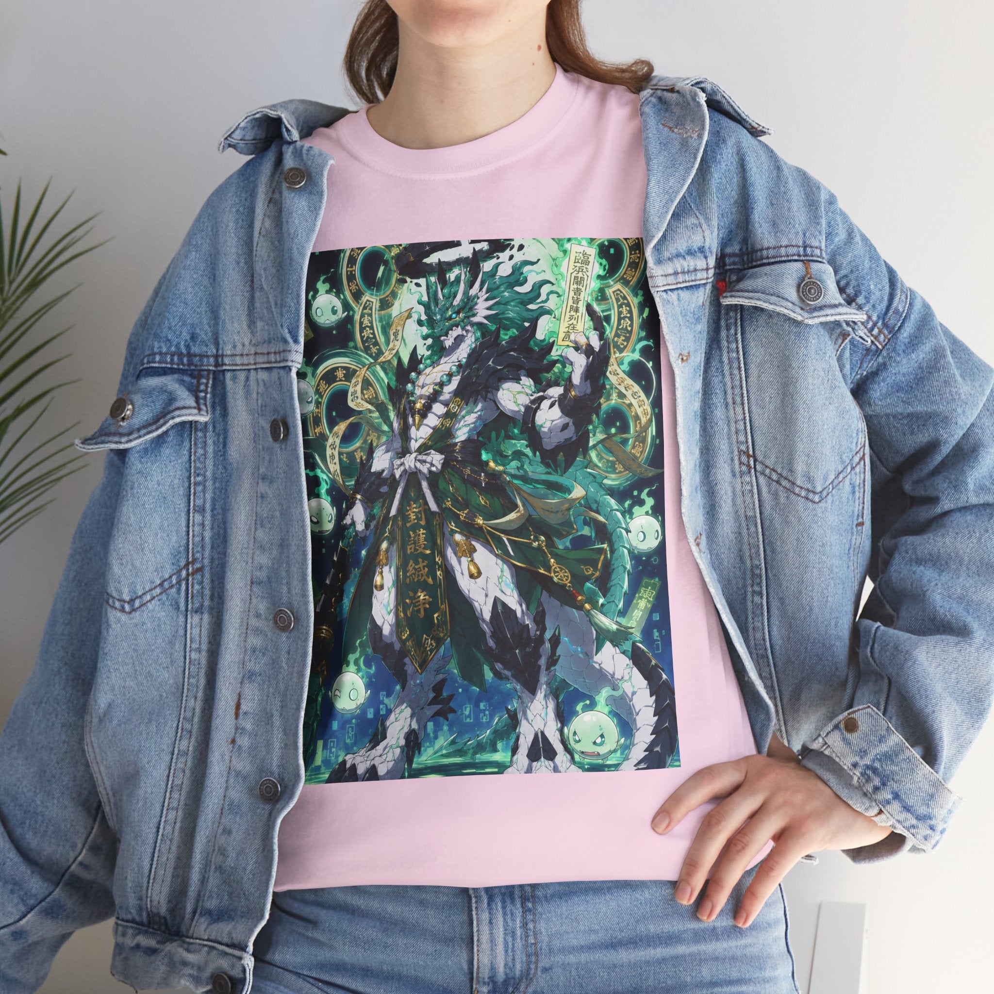 Mystic Forest Sorcerer T-Shirt | Fantasy Mage Illustration, Green Aura
