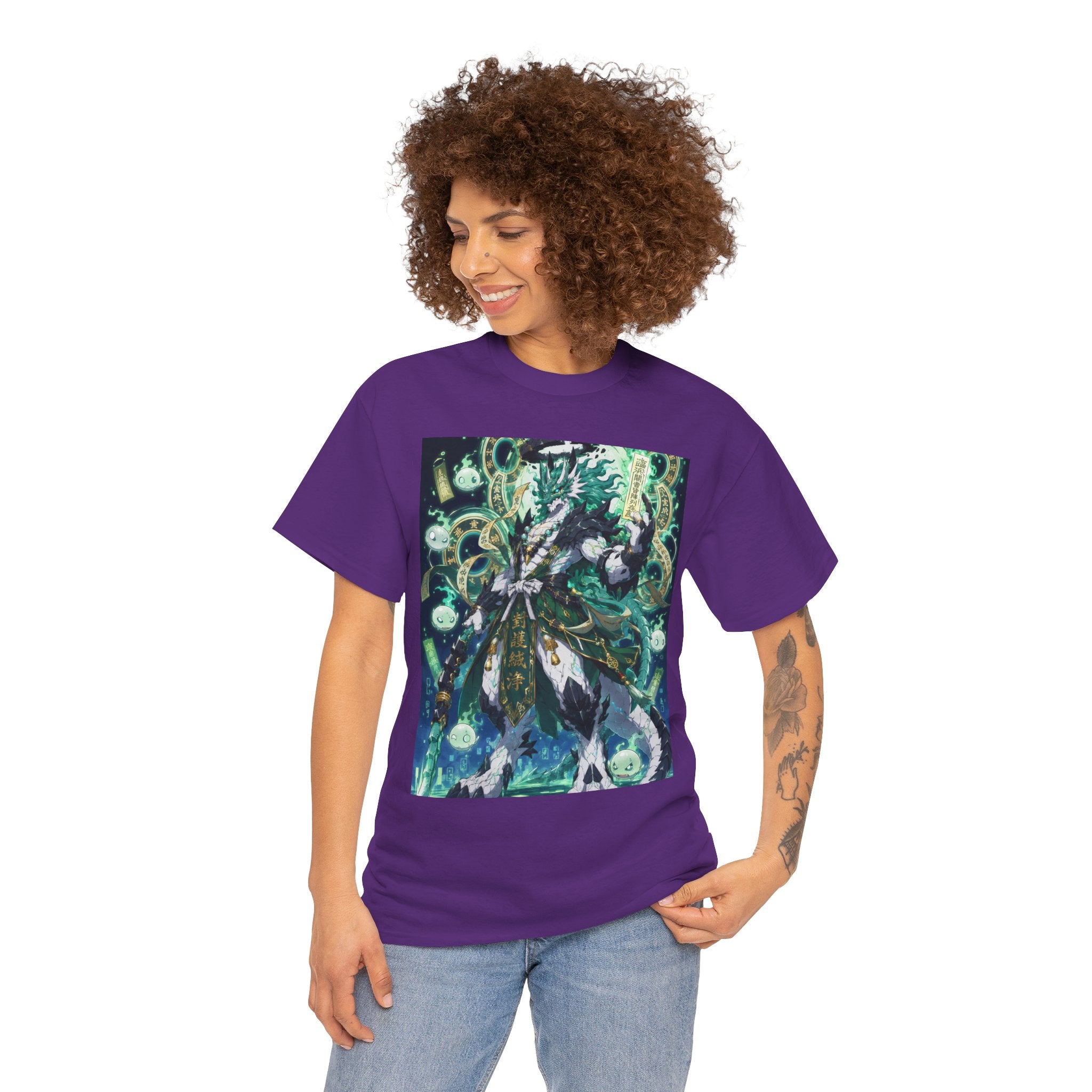 Mystic Forest Sorcerer T-Shirt | Fantasy Mage Illustration, Green Aura