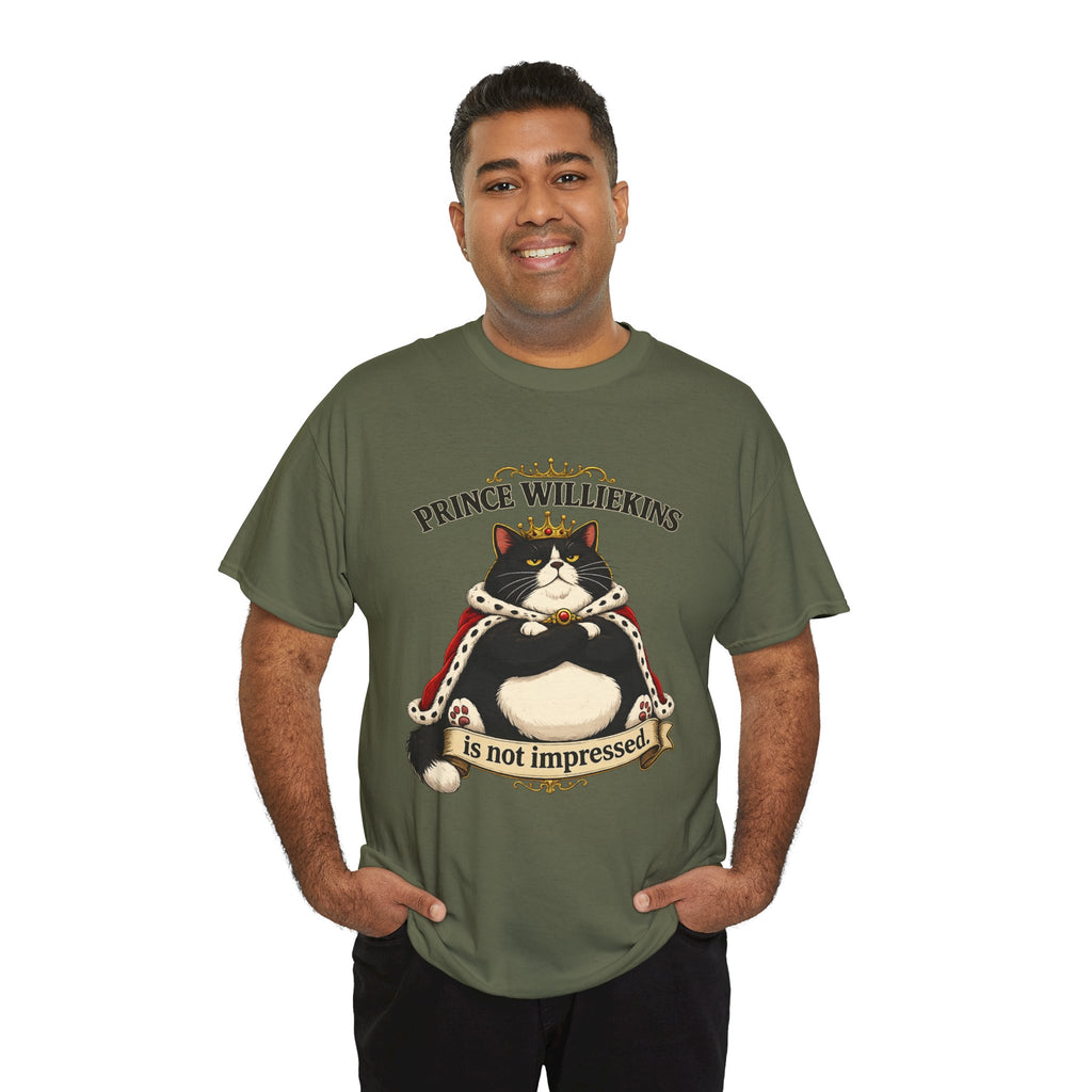 Cat T-Shirt — “Prince Williekins Is Not Impressed” Royal Cat Graphic Tee