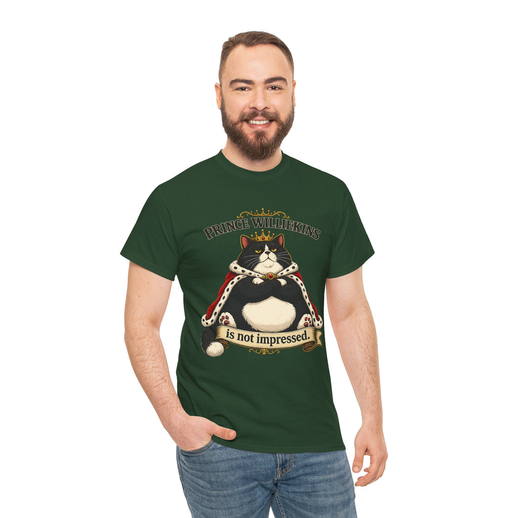 Cat T-Shirt — “Prince Williekins Is Not Impressed” Royal Cat Graphic Tee