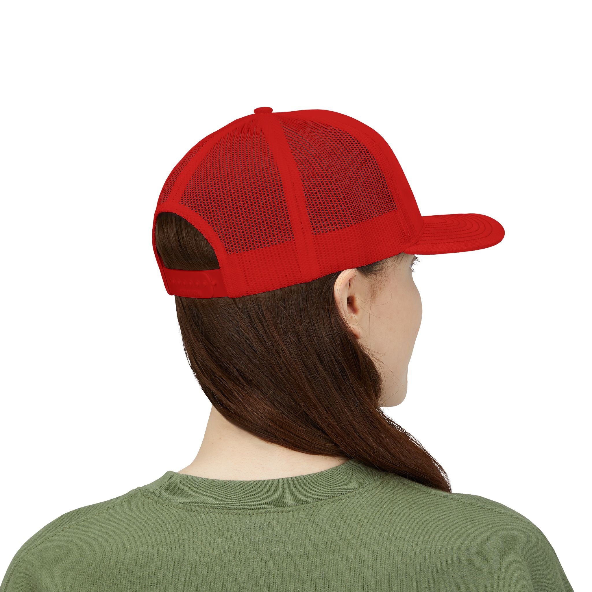 Eagle Head Embroidered Snapback Trucker Cap — Patriotic Mesh Baseball Hat