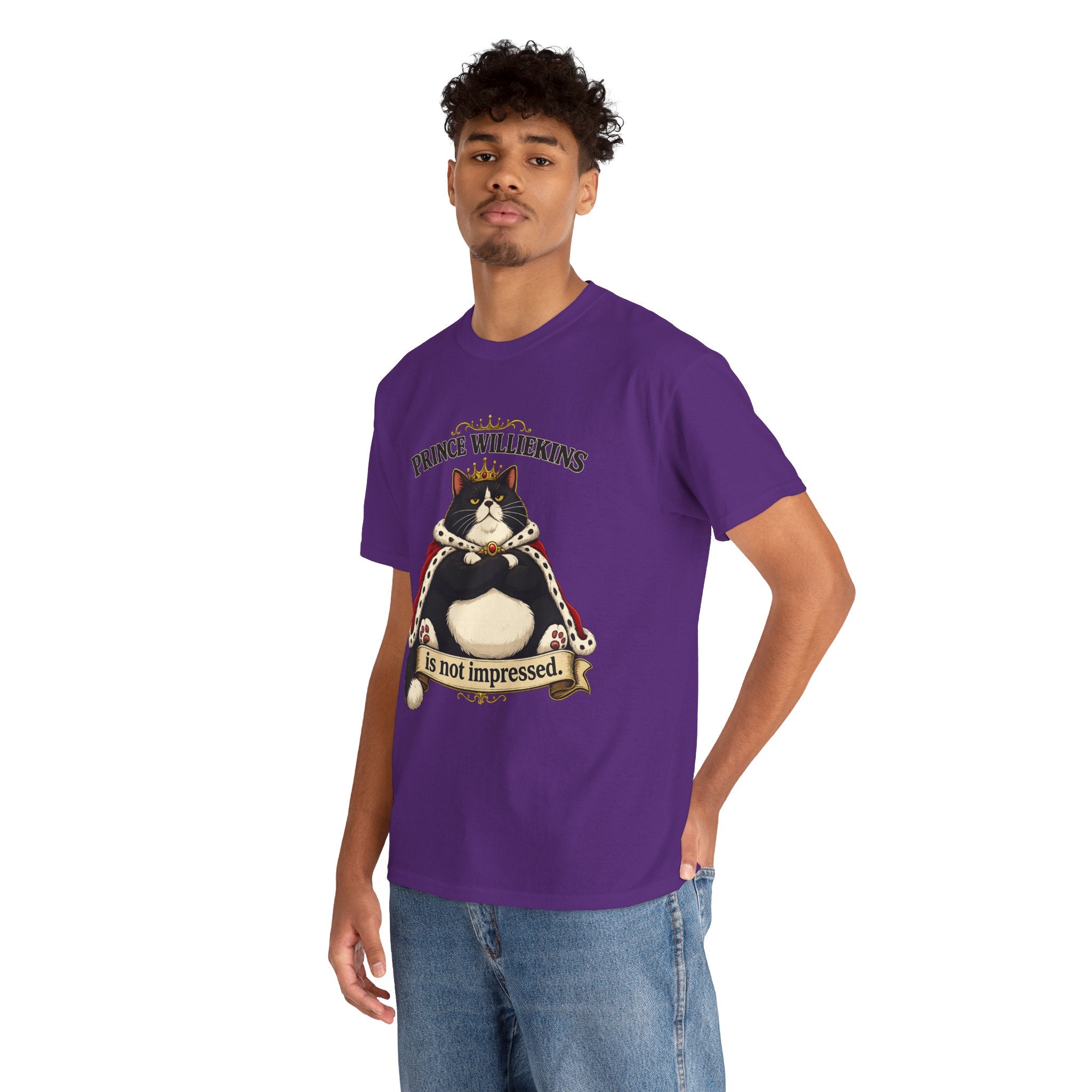 Cat T-Shirt — “Prince Williekins Is Not Impressed” Royal Cat Graphic Tee