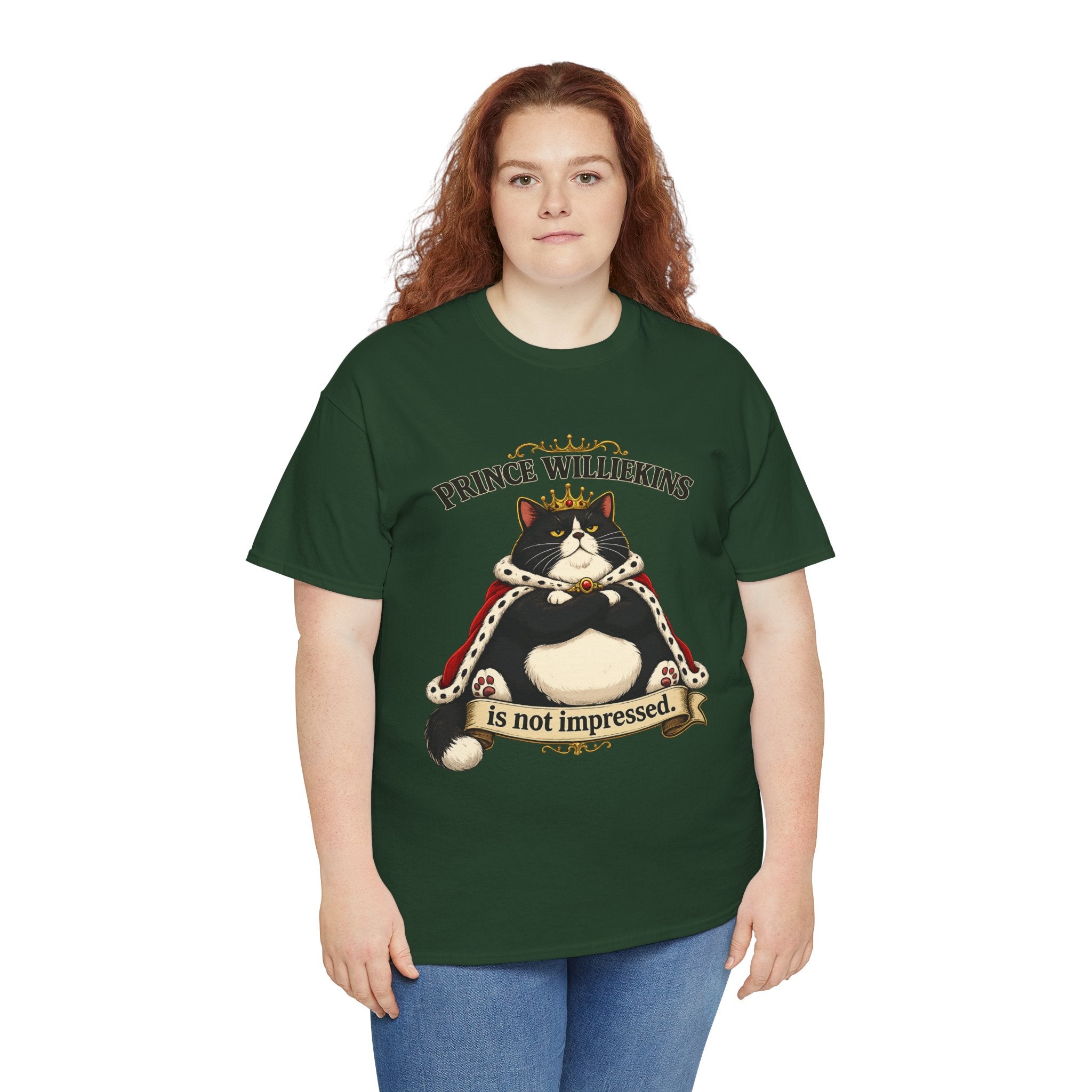 Cat T-Shirt — “Prince Williekins Is Not Impressed” Royal Cat Graphic Tee