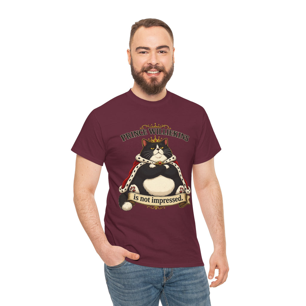 Cat T-Shirt — “Prince Williekins Is Not Impressed” Royal Cat Graphic Tee