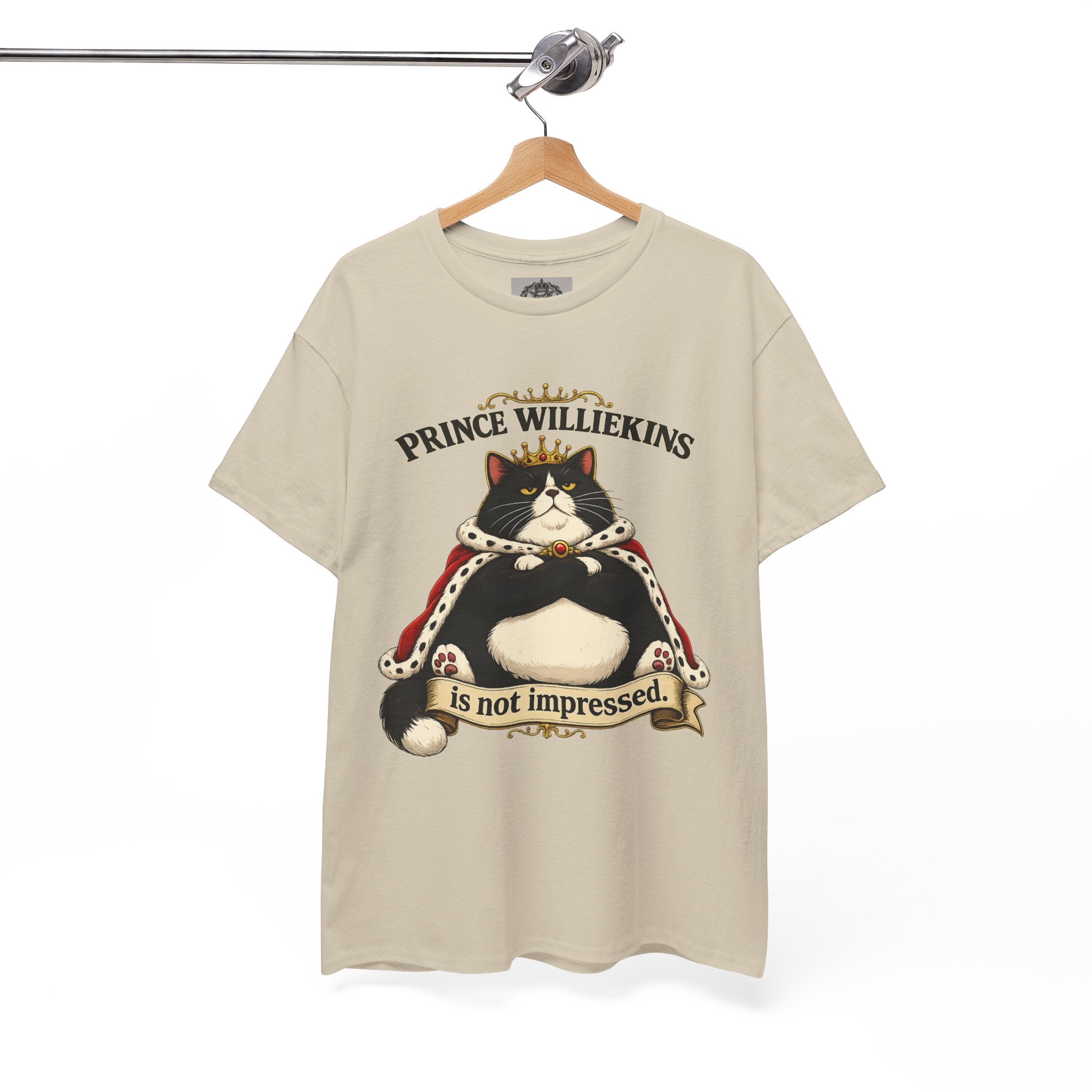 Cat T-Shirt — “Prince Williekins Is Not Impressed” Royal Cat Graphic Tee