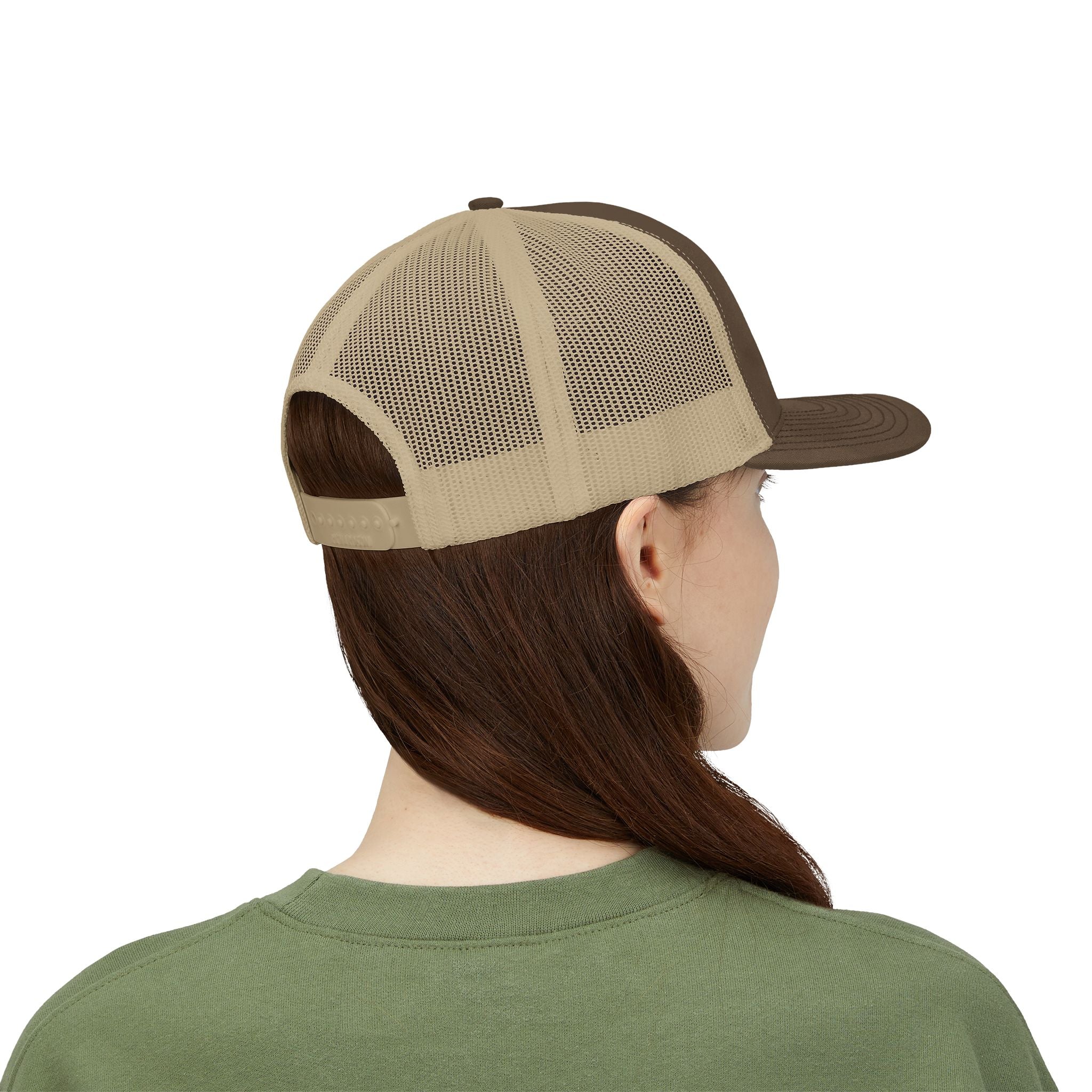 Eagle Head Embroidered Snapback Trucker Cap — Patriotic Mesh Baseball Hat