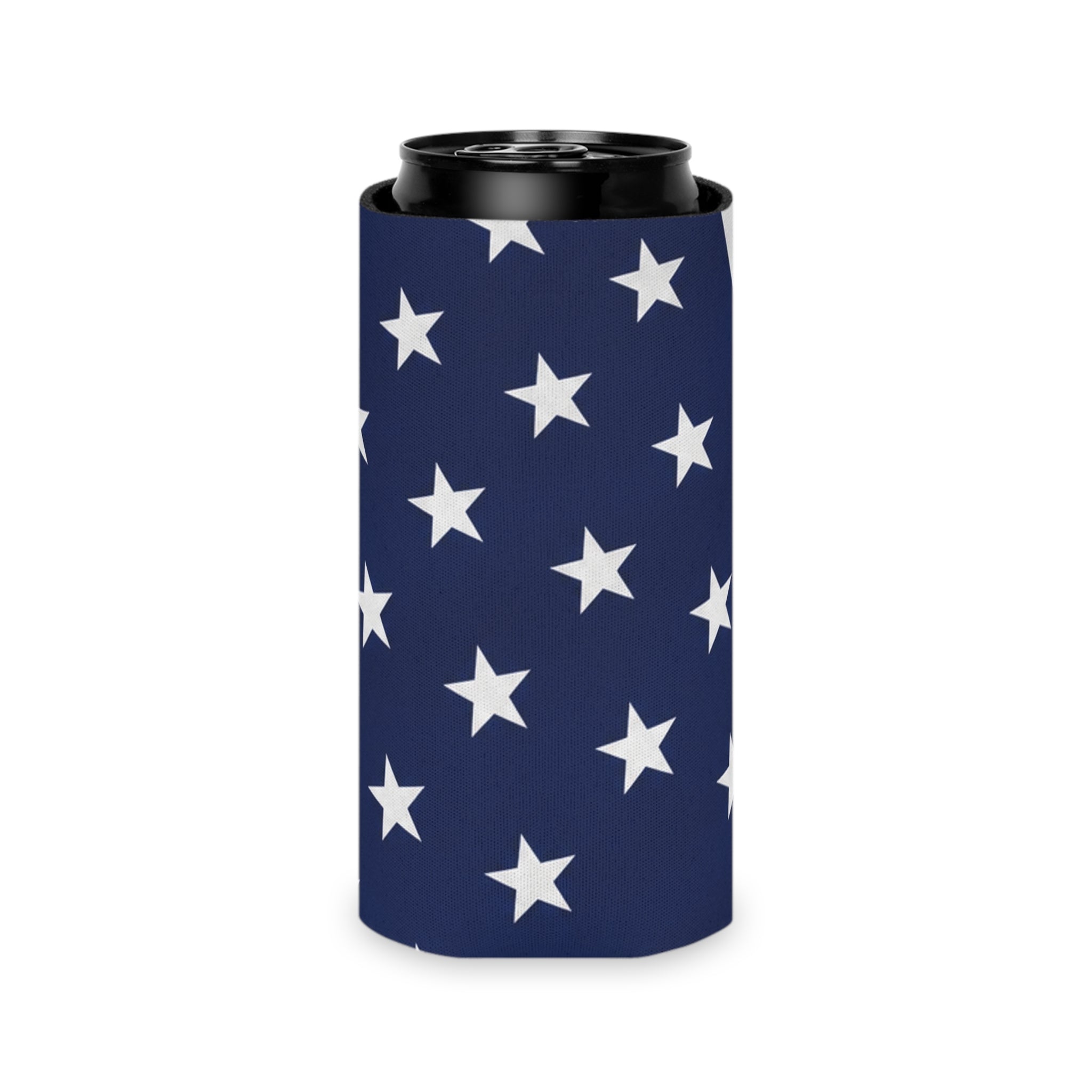 American Flag Can Cooler - Patriotic Red White Blue Star & Stripe Koozie