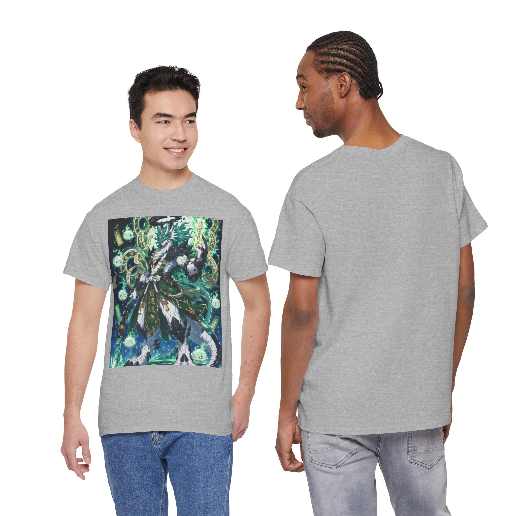 Mystic Forest Sorcerer T-Shirt | Fantasy Mage Illustration, Green Aura