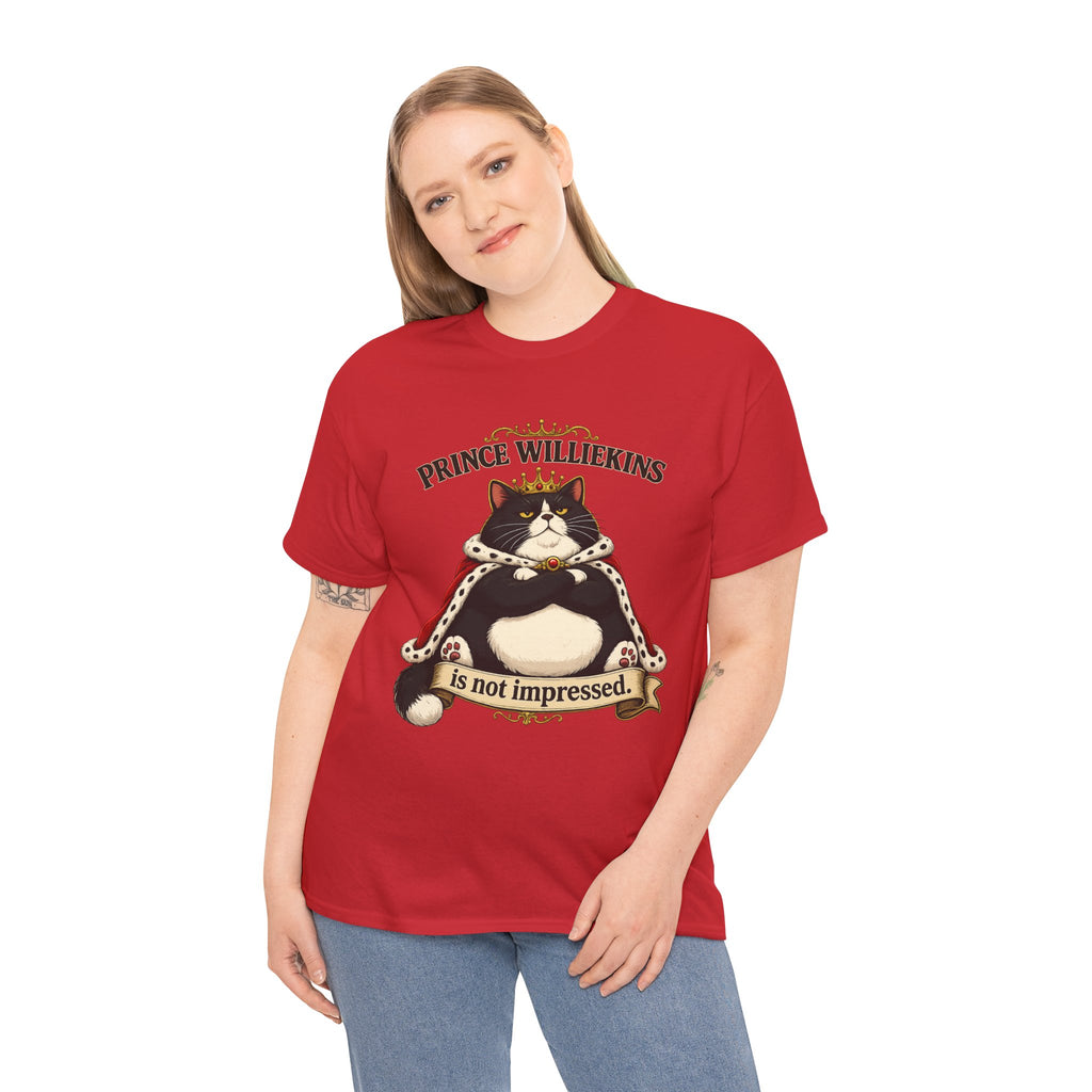 Cat T-Shirt — “Prince Williekins Is Not Impressed” Royal Cat Graphic Tee
