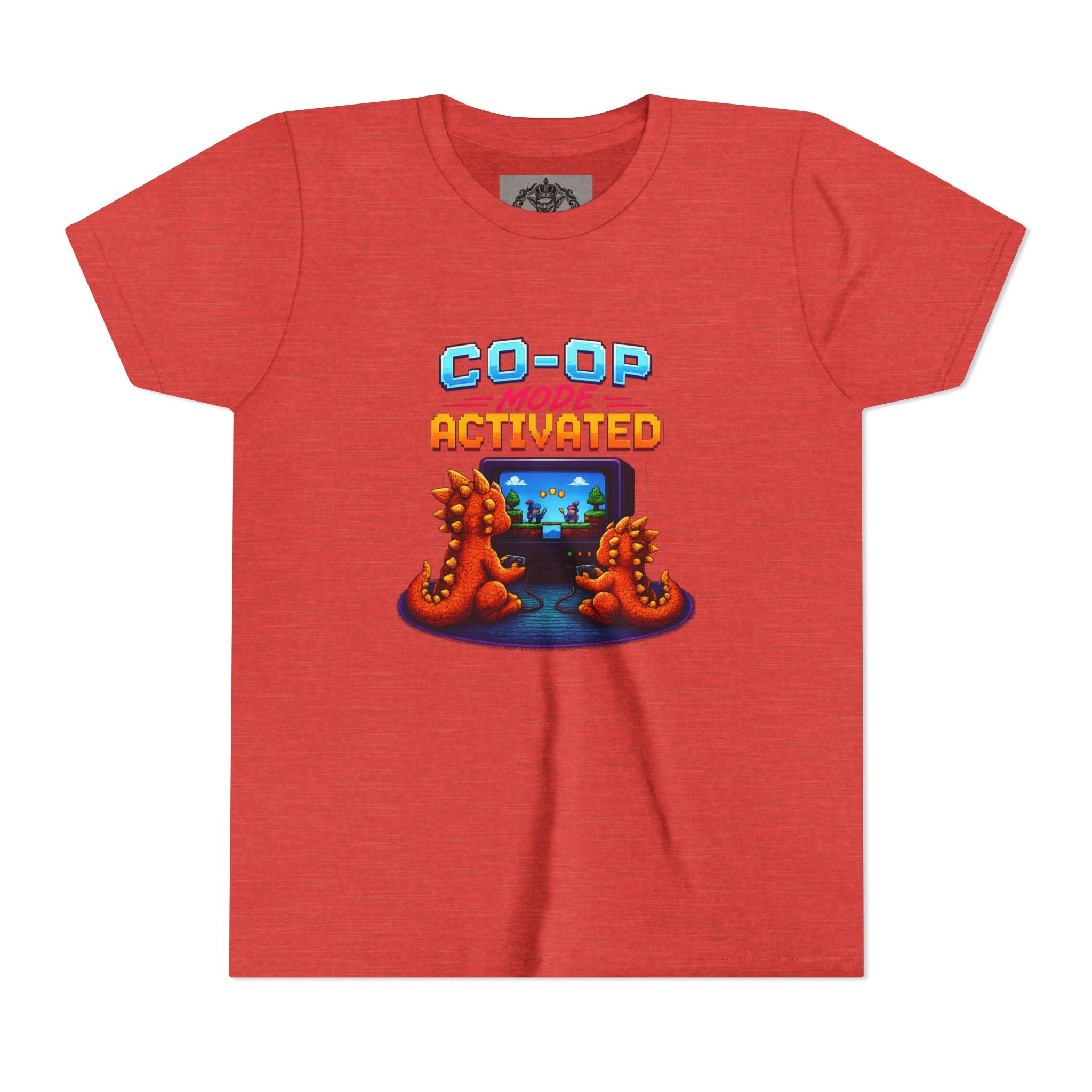 Co-Op Mode Activated Youth Tee | Gaming Dinosaur Kids Shirt | Retro Gamer Youth Shirt
