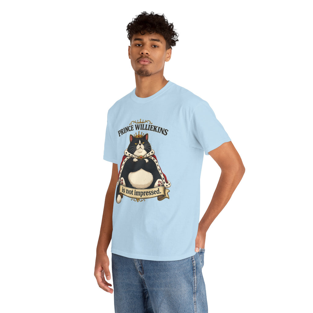 Cat T-Shirt — “Prince Williekins Is Not Impressed” Royal Cat Graphic Tee