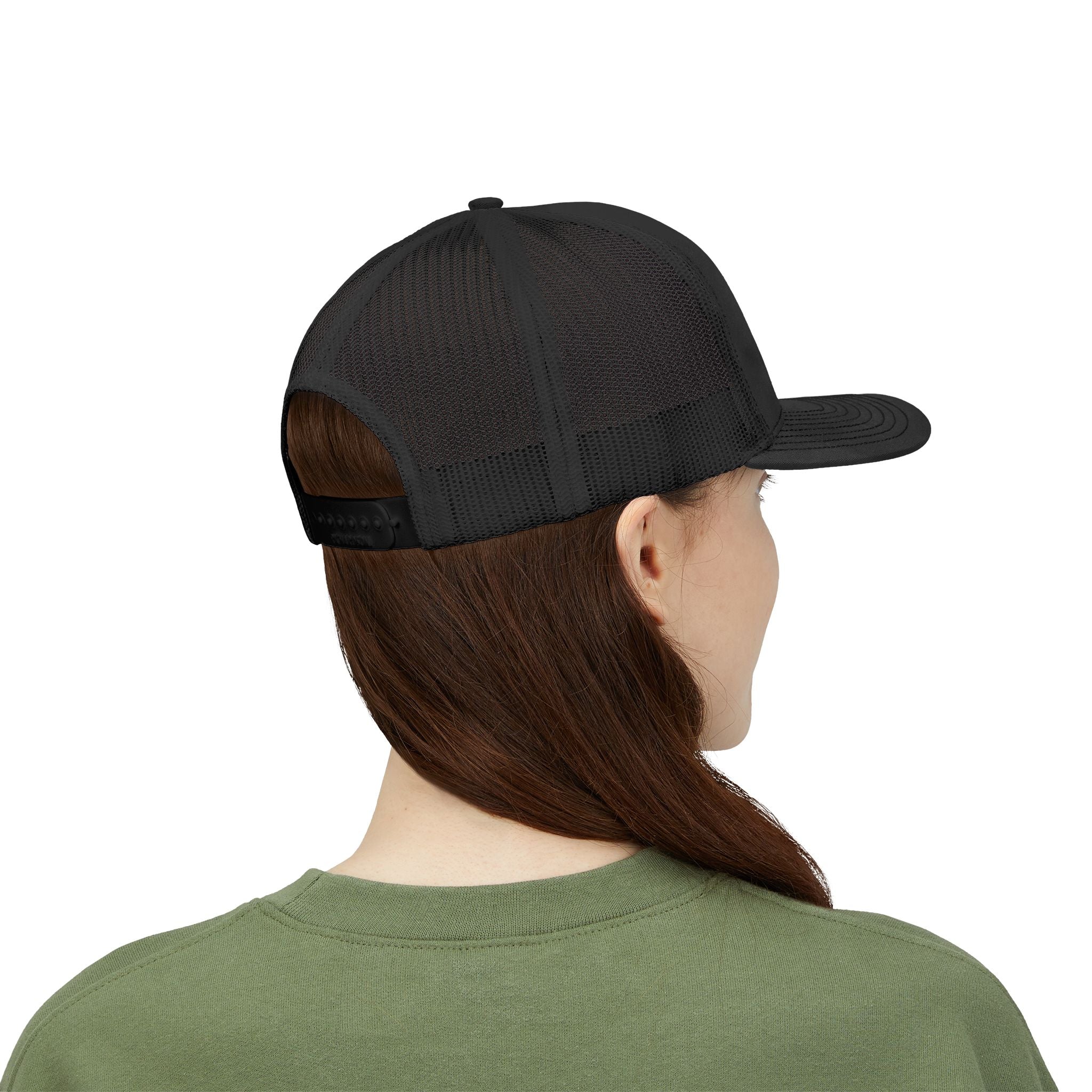 Eagle Head Embroidered Snapback Trucker Cap — Patriotic Mesh Baseball Hat