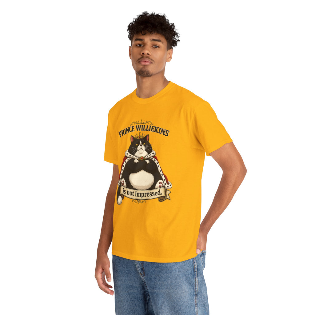 Cat T-Shirt — “Prince Williekins Is Not Impressed” Royal Cat Graphic Tee