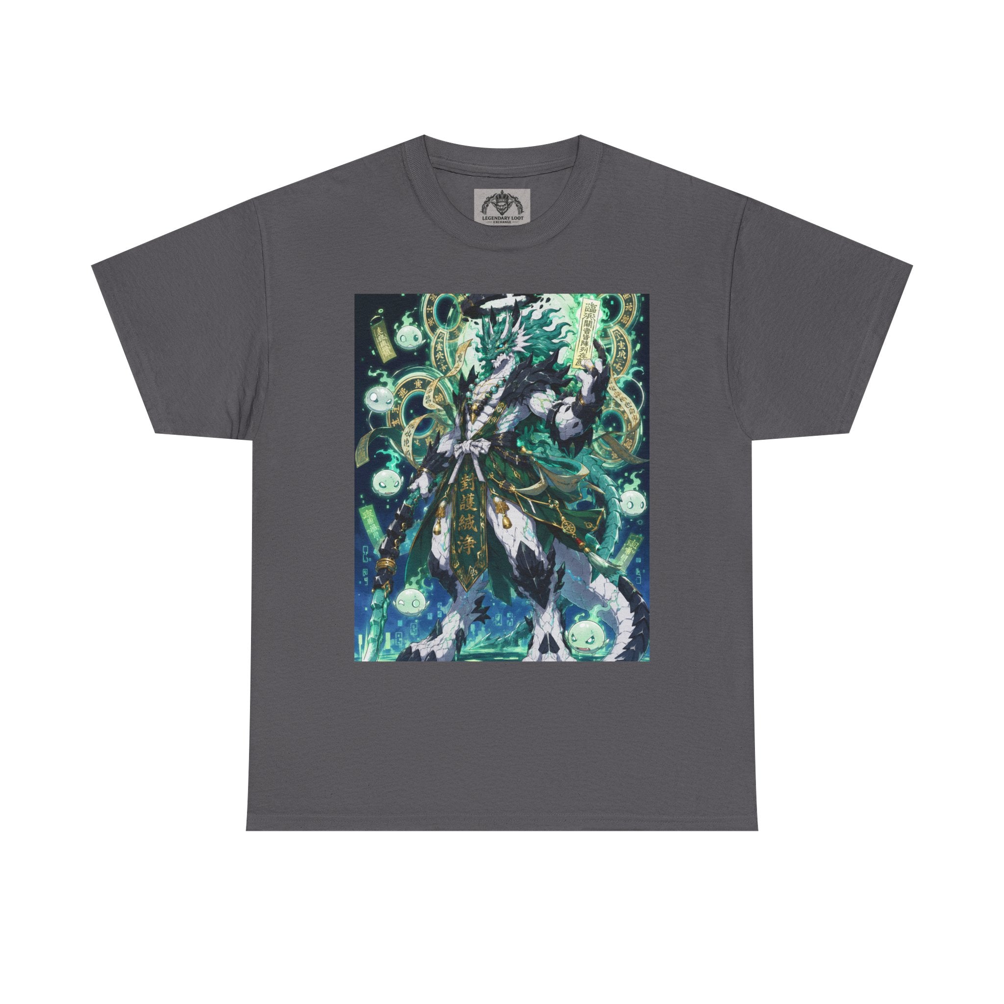 Mystic Forest Sorcerer T-Shirt | Fantasy Mage Illustration, Green Aura