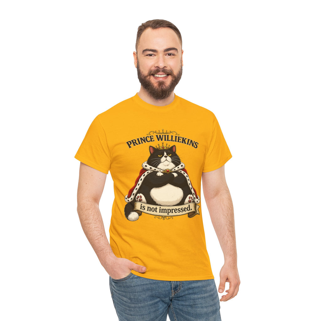 Cat T-Shirt — “Prince Williekins Is Not Impressed” Royal Cat Graphic Tee