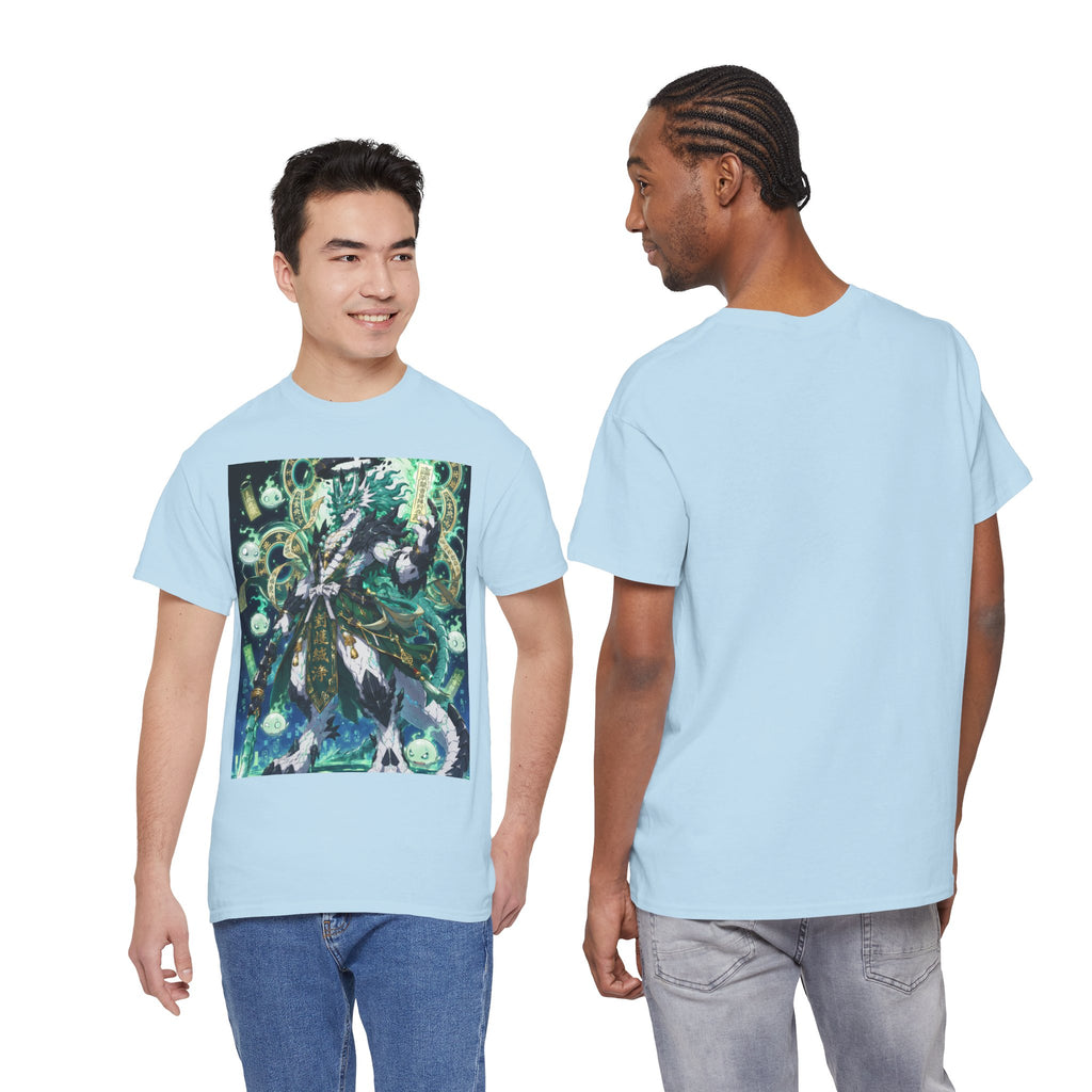 Mystic Forest Sorcerer T-Shirt | Fantasy Mage Illustration, Green Aura