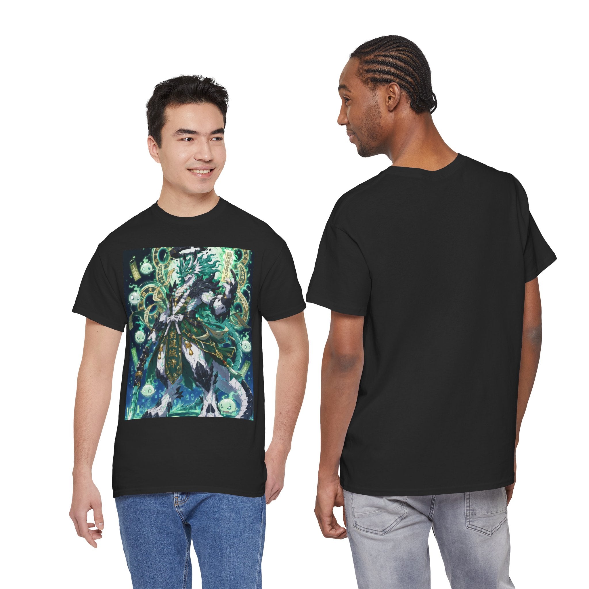 Mystic Forest Sorcerer T-Shirt | Fantasy Mage Illustration, Green Aura