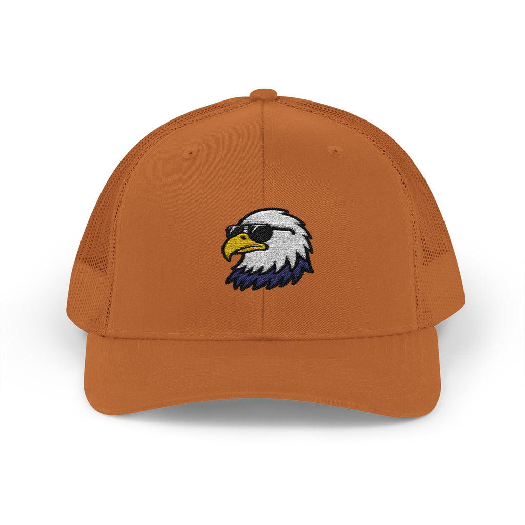 Eagle Head Embroidered Snapback Trucker Cap — Patriotic Mesh Baseball Hat