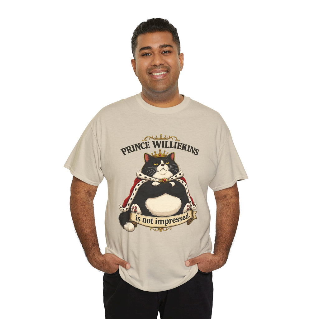 Cat T-Shirt — “Prince Williekins Is Not Impressed” Royal Cat Graphic Tee