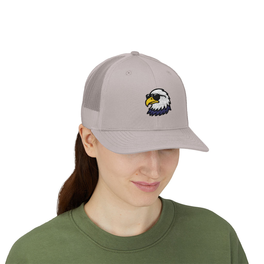 Eagle Head Embroidered Snapback Trucker Cap — Patriotic Mesh Baseball Hat