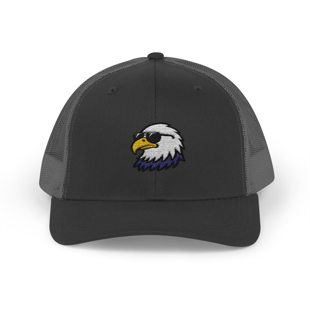Eagle Head Embroidered Snapback Trucker Cap — Patriotic Mesh Baseball Hat