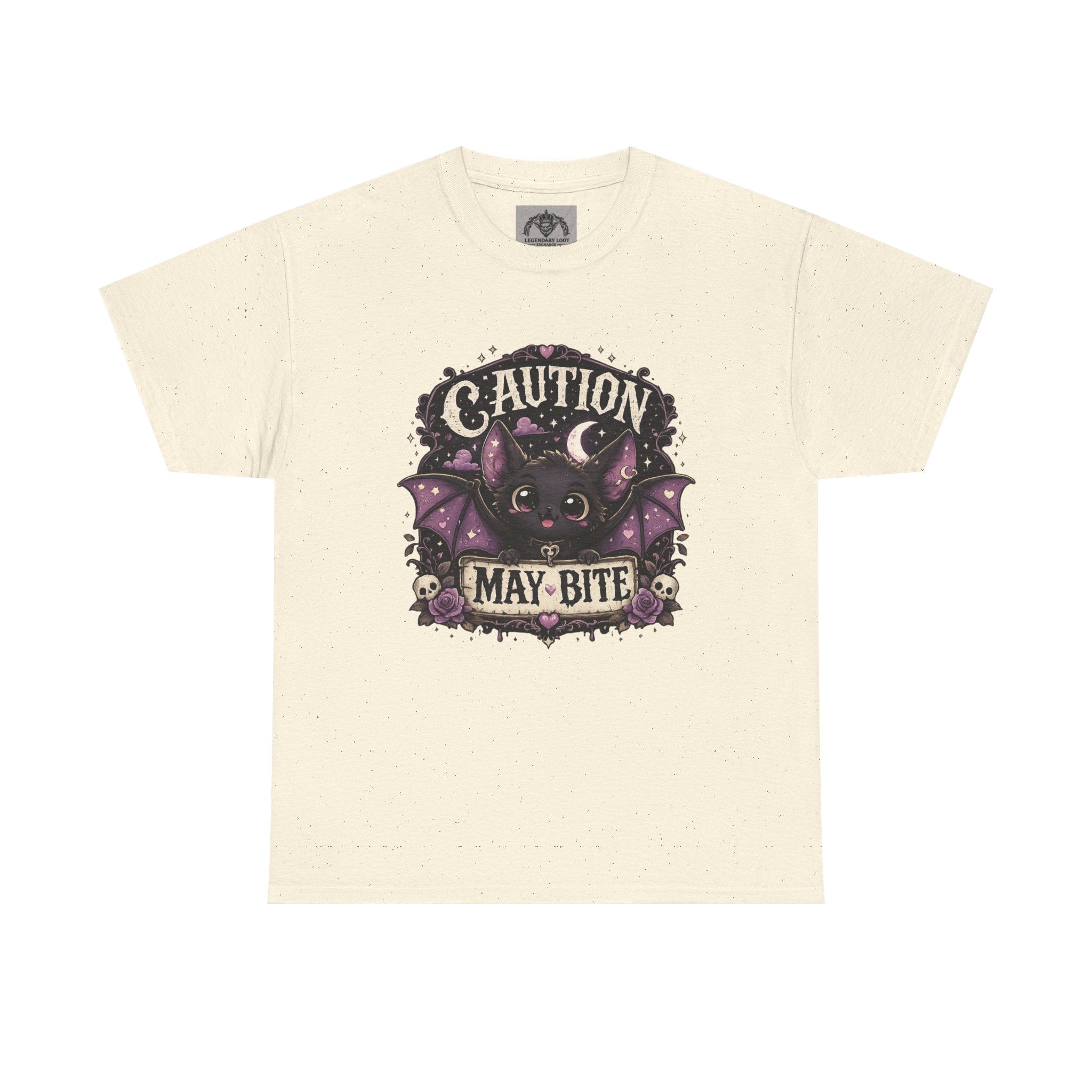 Caution May Bite Bat T-Shirt — Cute Gothic Halloween Tee