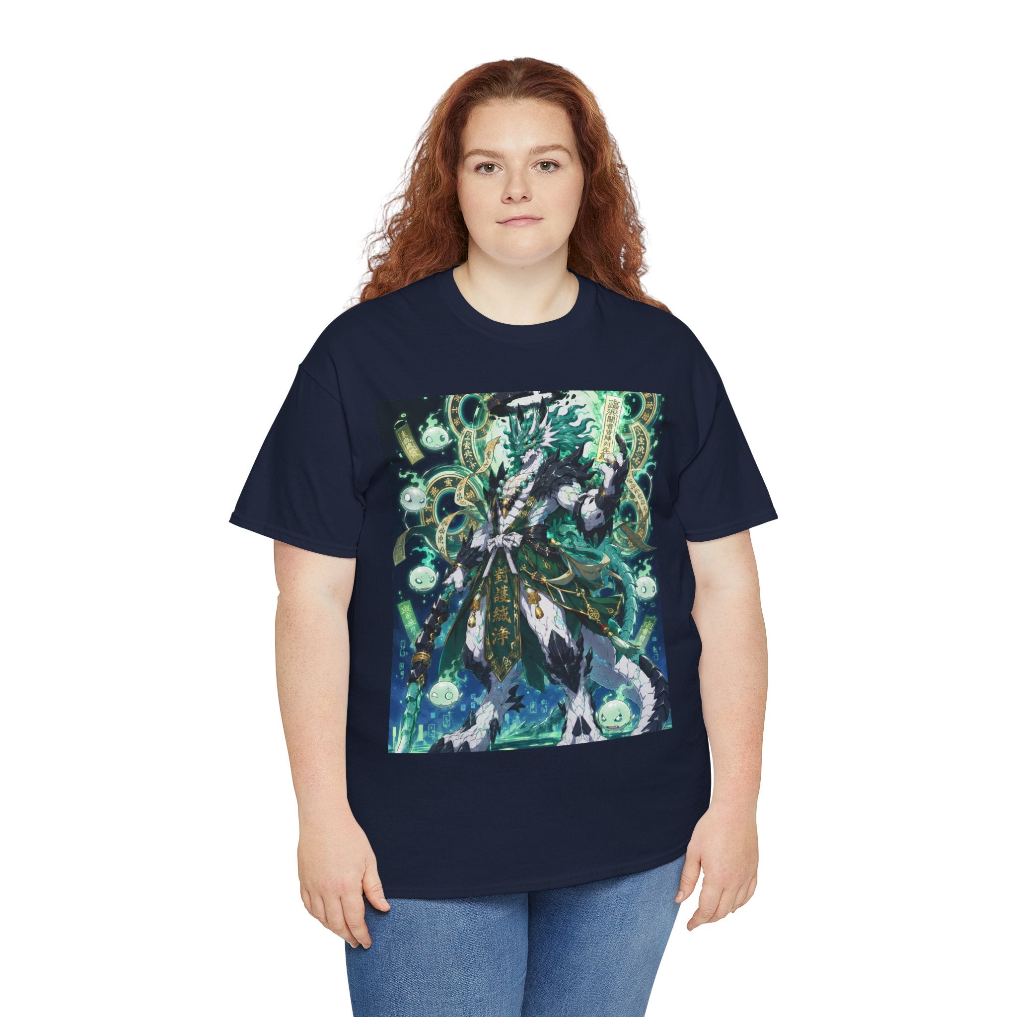 Mystic Forest Sorcerer T-Shirt | Fantasy Mage Illustration, Green Aura