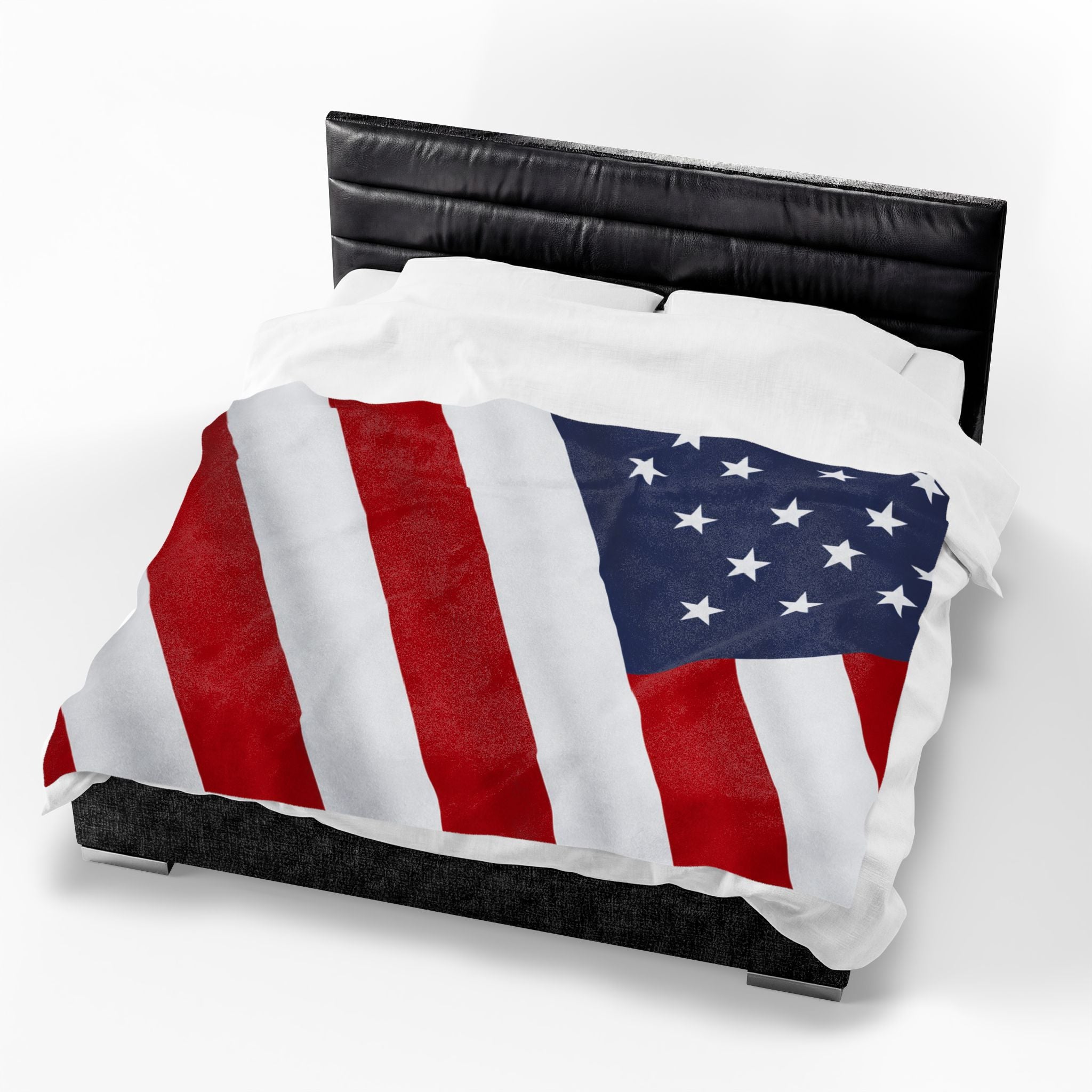 American Flag Velveteen Plush Blanket | USA Stars Stripes Throw