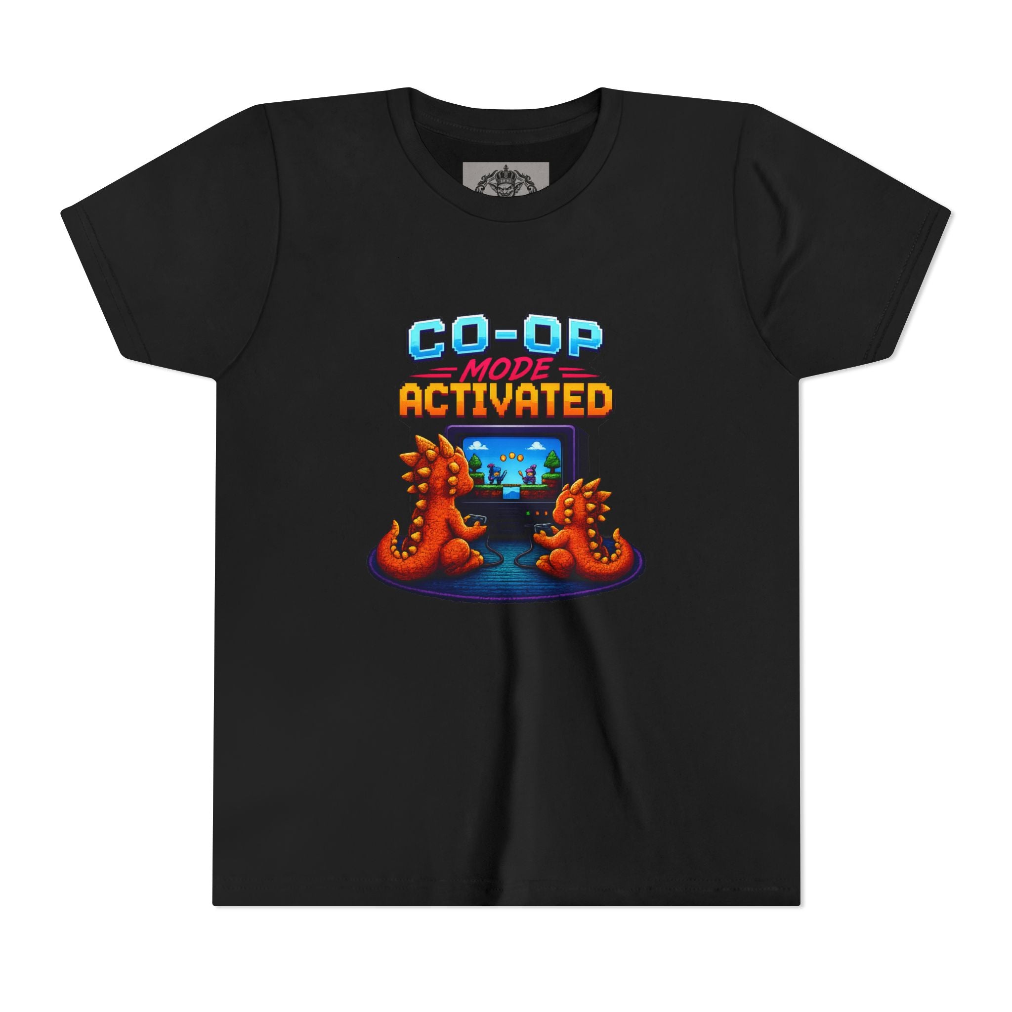 Co-Op Mode Activated Youth Tee | Gaming Dinosaur Kids Shirt | Retro Gamer Youth Shirt