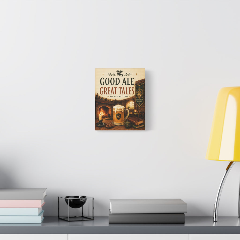 Good Ale Great Tales Canvas | Pub Fantasy Tavern Wall Art
