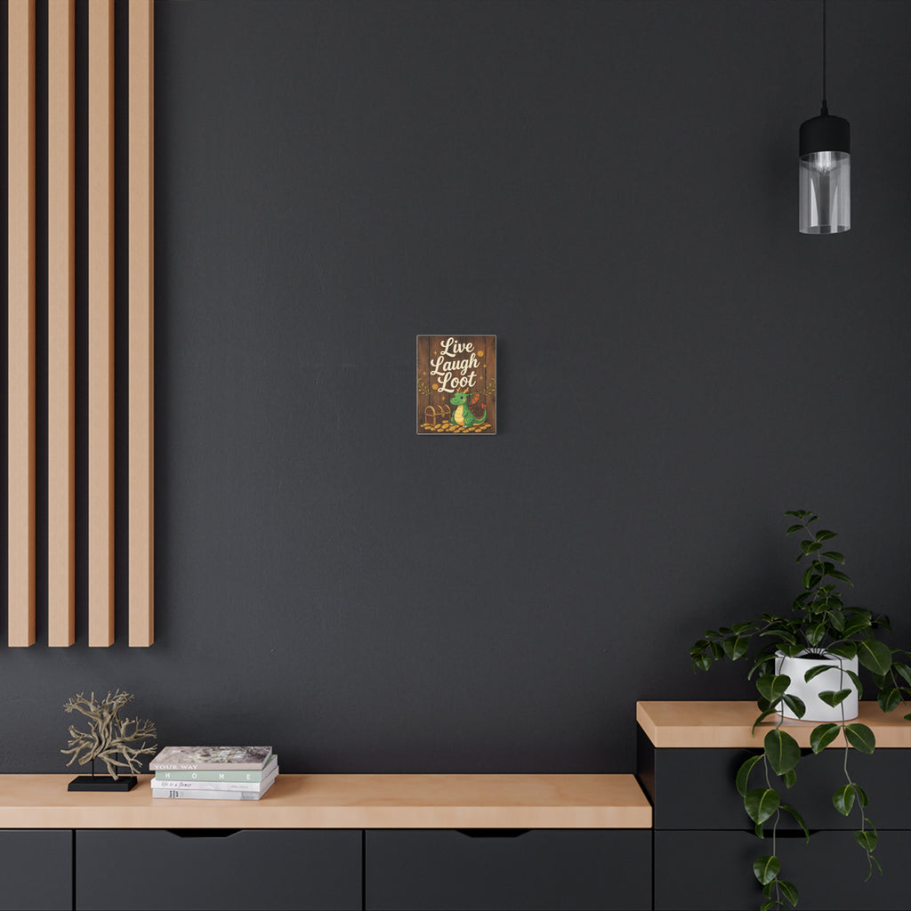Live Laugh Loot Dragon Canvas