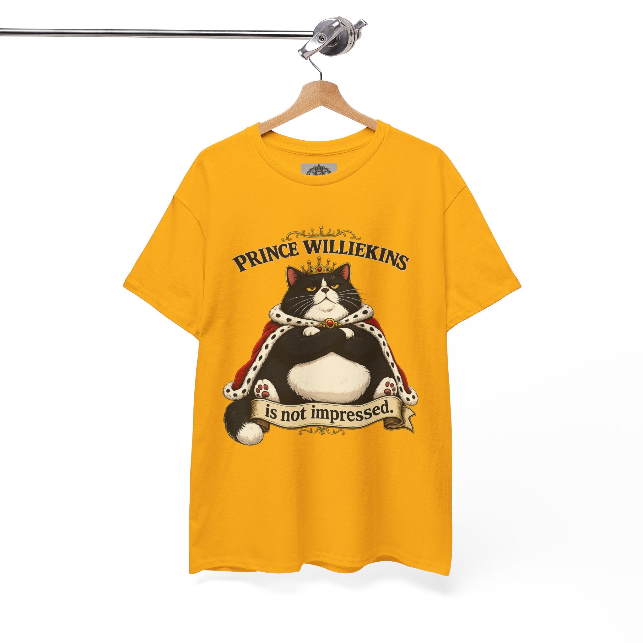 Cat T-Shirt — “Prince Williekins Is Not Impressed” Royal Cat Graphic Tee