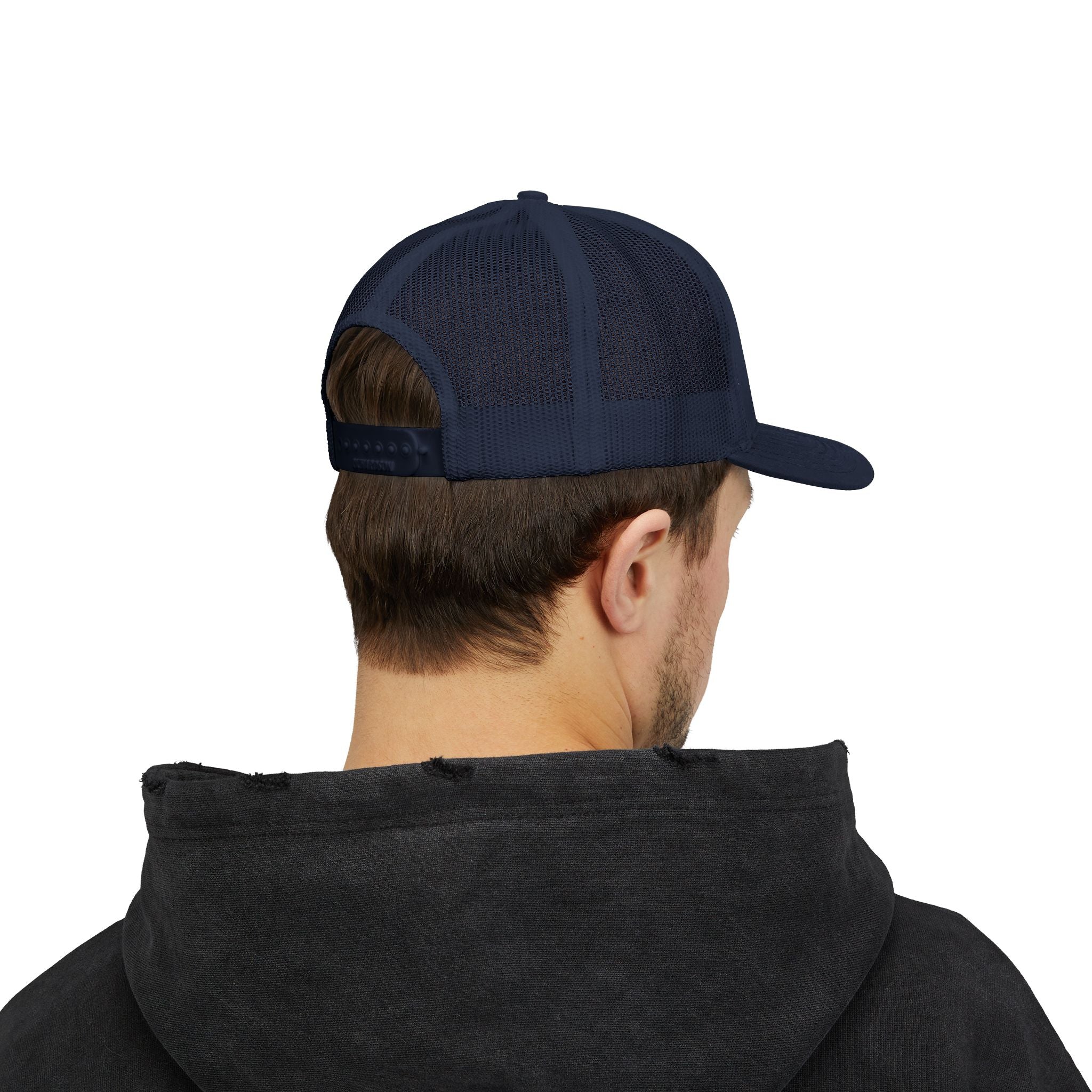 Eagle Head Embroidered Snapback Trucker Cap — Patriotic Mesh Baseball Hat