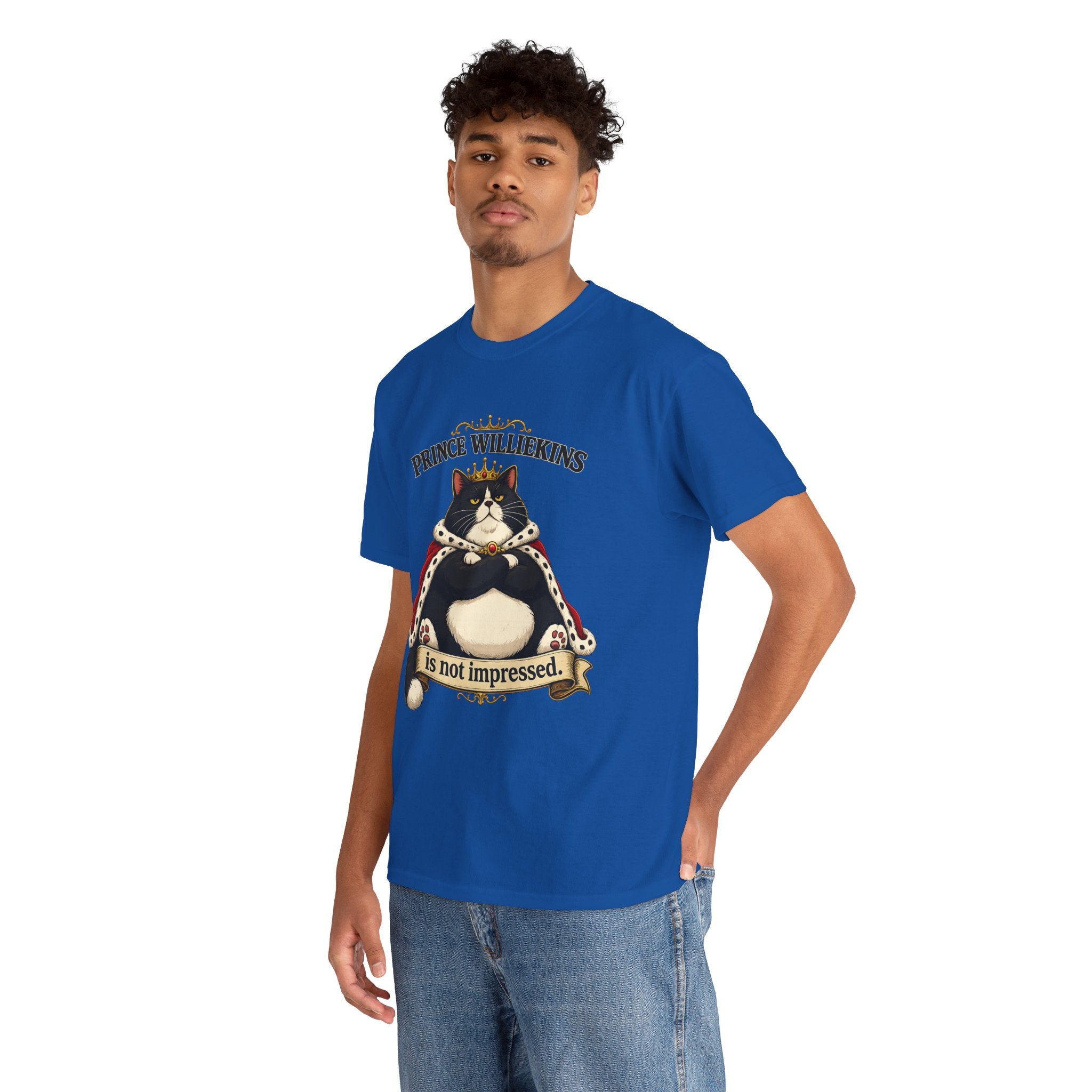 Cat T-Shirt — “Prince Williekins Is Not Impressed” Royal Cat Graphic Tee