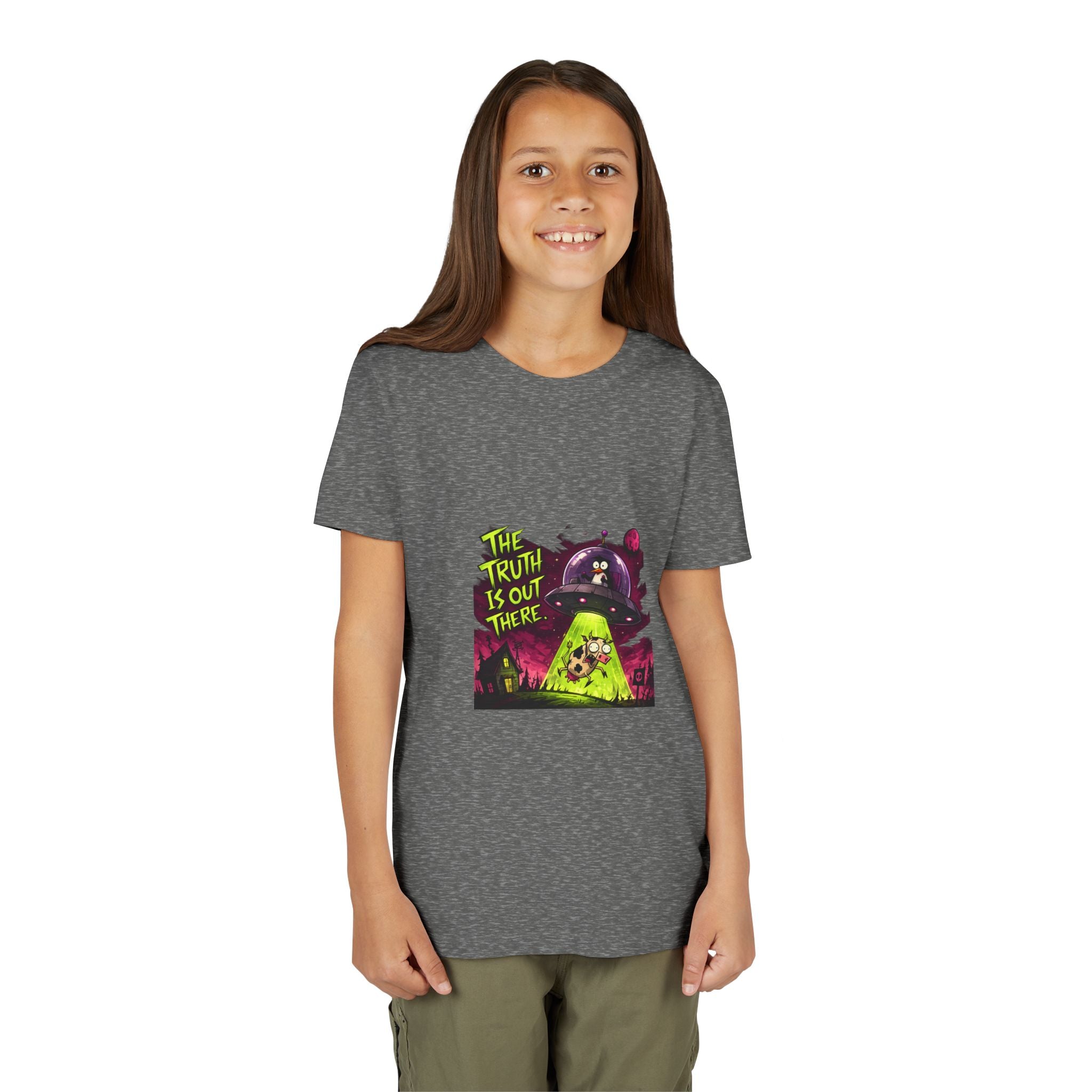 The Truth Is Out There Youth Tee | Alien UFO Graphic | Penguin | Cow