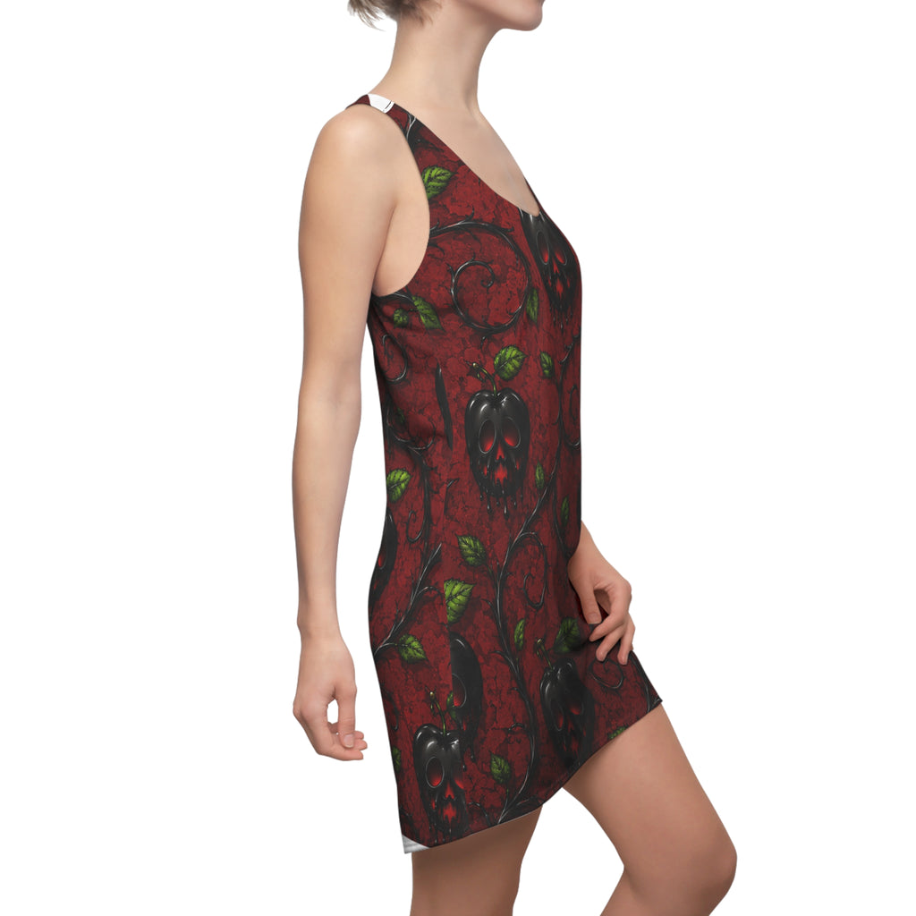 Poison Apple Skull Pattern Racerback Dress | Dark Gothic Floral