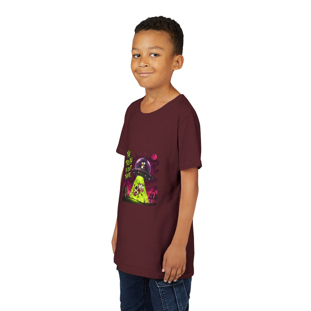 The Truth Is Out There Youth Tee | Alien UFO Graphic | Penguin | Cow