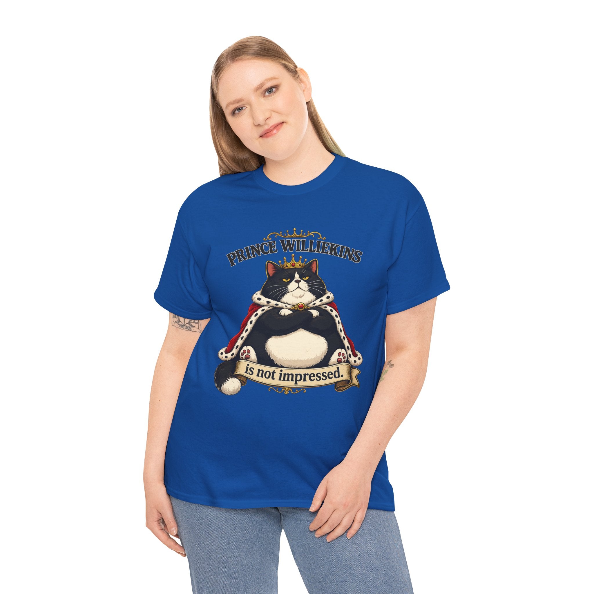 Cat T-Shirt — “Prince Williekins Is Not Impressed” Royal Cat Graphic Tee