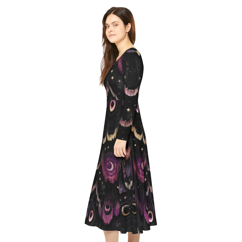 Mystical Moth Wing Moon dress | Long Sleeve Dress