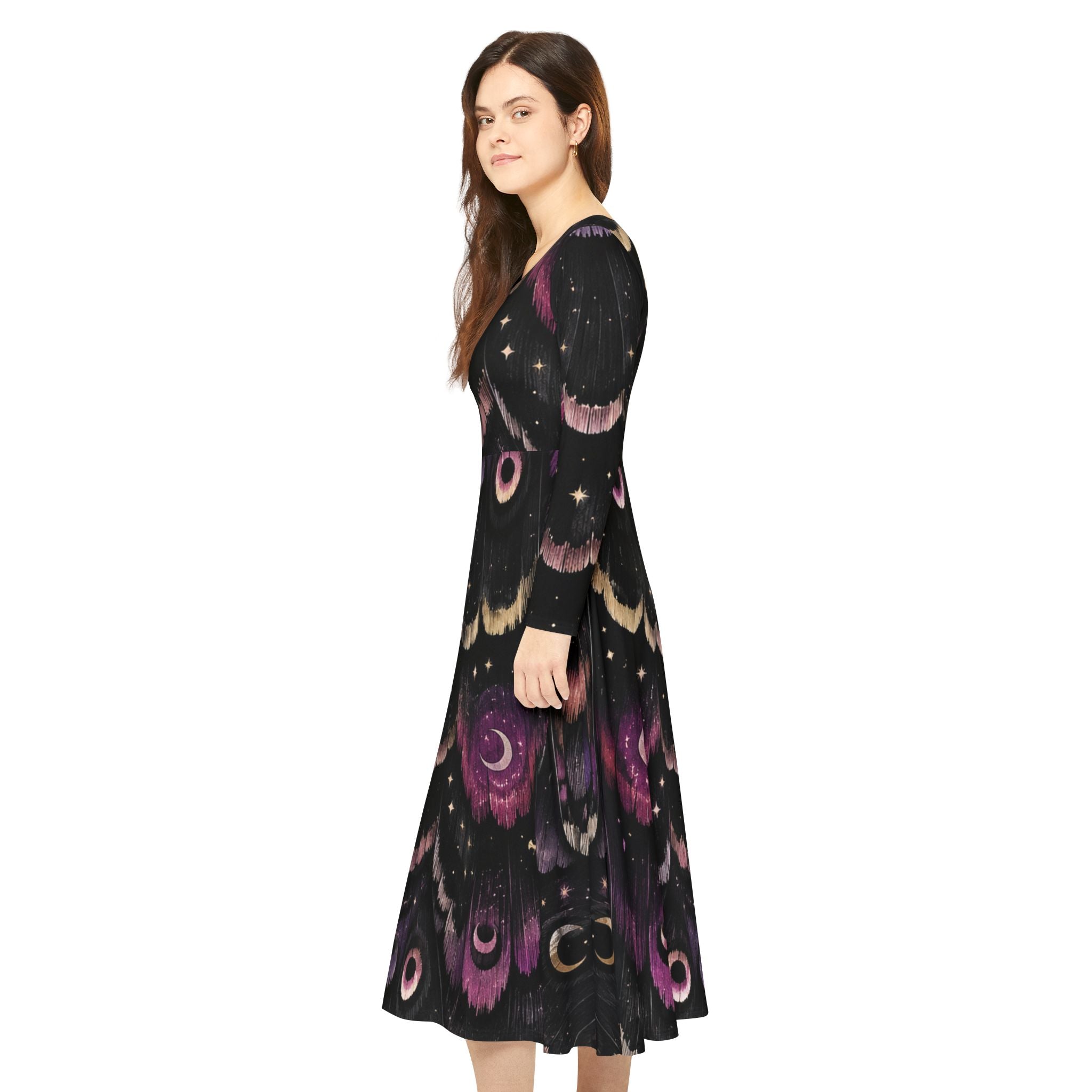 Mystical Moth Wing Moon dress | Long Sleeve Dress