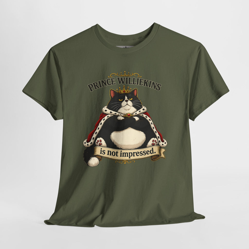 Cat T-Shirt — “Prince Williekins Is Not Impressed” Royal Cat Graphic Tee