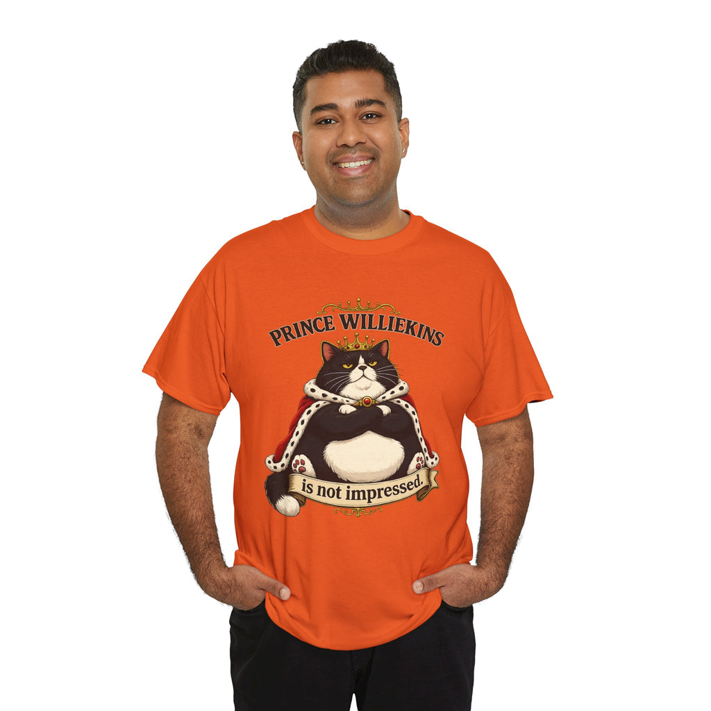 Cat T-Shirt — “Prince Williekins Is Not Impressed” Royal Cat Graphic Tee