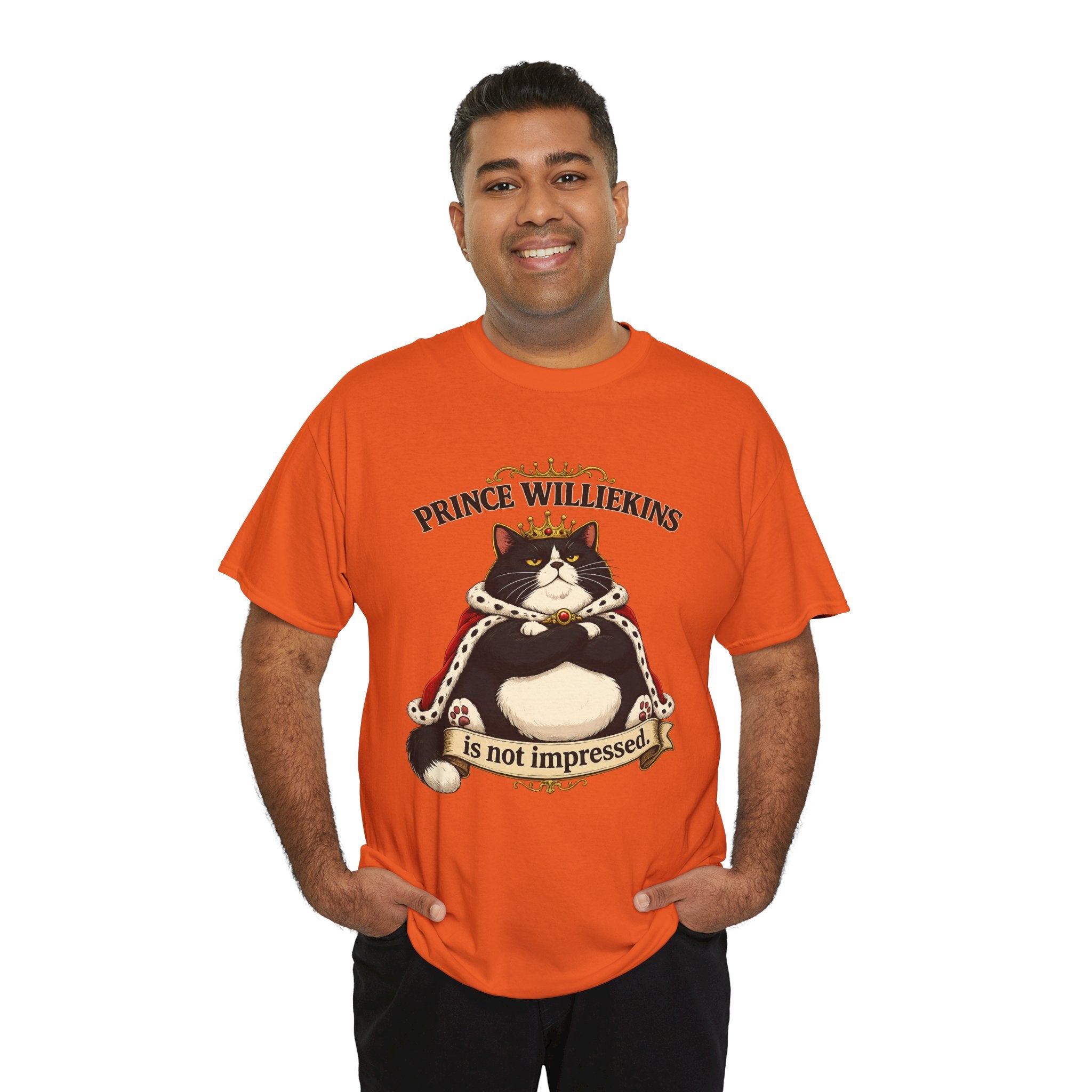 Cat T-Shirt — “Prince Williekins Is Not Impressed” Royal Cat Graphic Tee