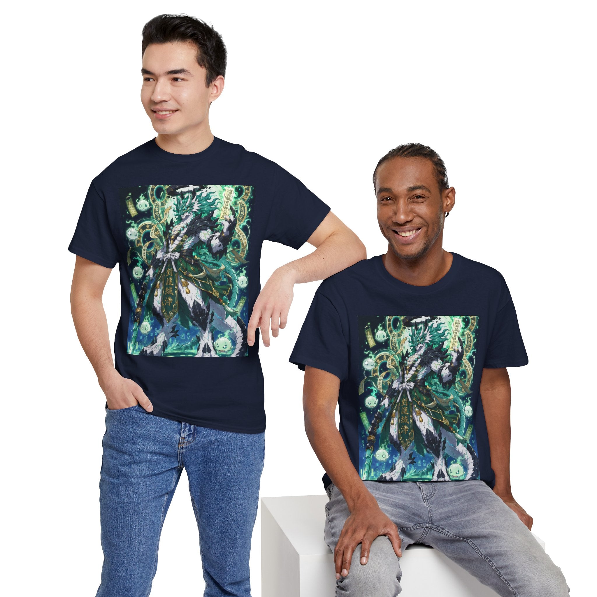 Mystic Forest Sorcerer T-Shirt | Fantasy Mage Illustration, Green Aura