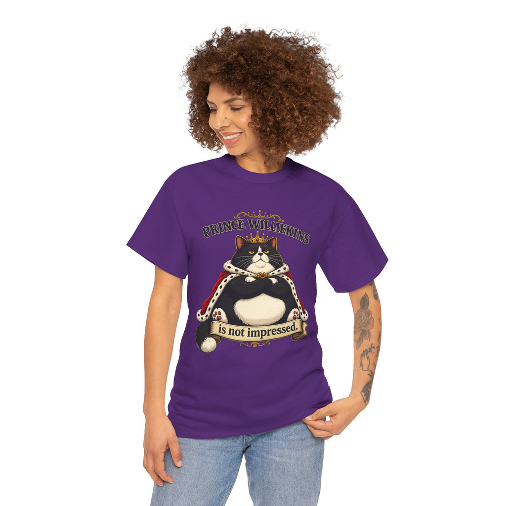Cat T-Shirt — “Prince Williekins Is Not Impressed” Royal Cat Graphic Tee