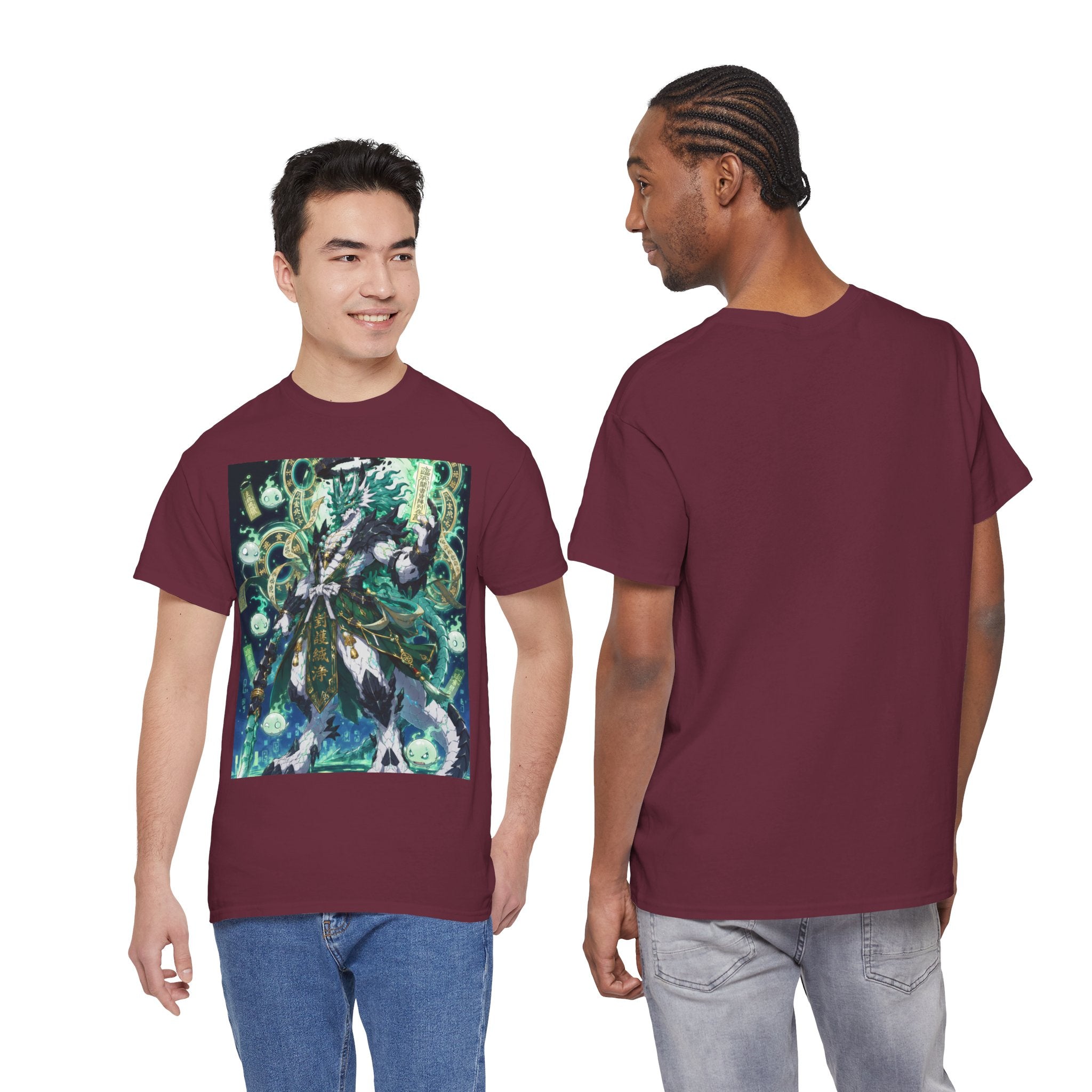 Mystic Forest Sorcerer T-Shirt | Fantasy Mage Illustration, Green Aura