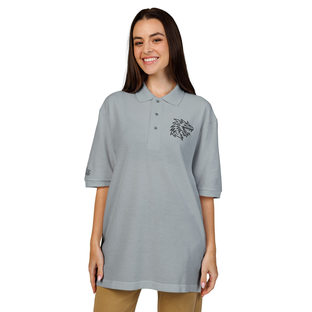 Embroidered Dragon Crest Polo Shirt — Men's Casual Golf & Workwear