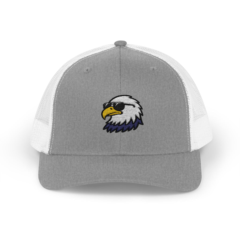 Eagle Head Embroidered Snapback Trucker Cap — Patriotic Mesh Baseball Hat