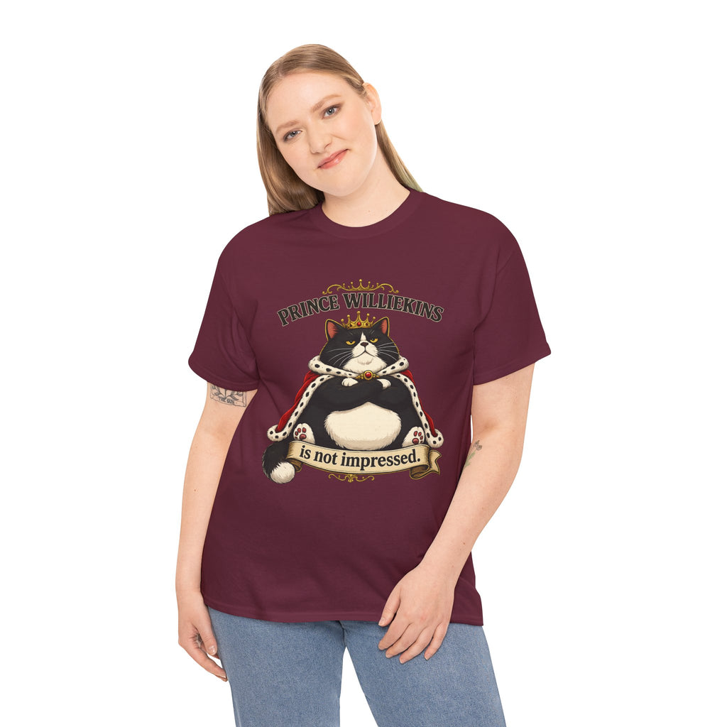 Cat T-Shirt — “Prince Williekins Is Not Impressed” Royal Cat Graphic Tee
