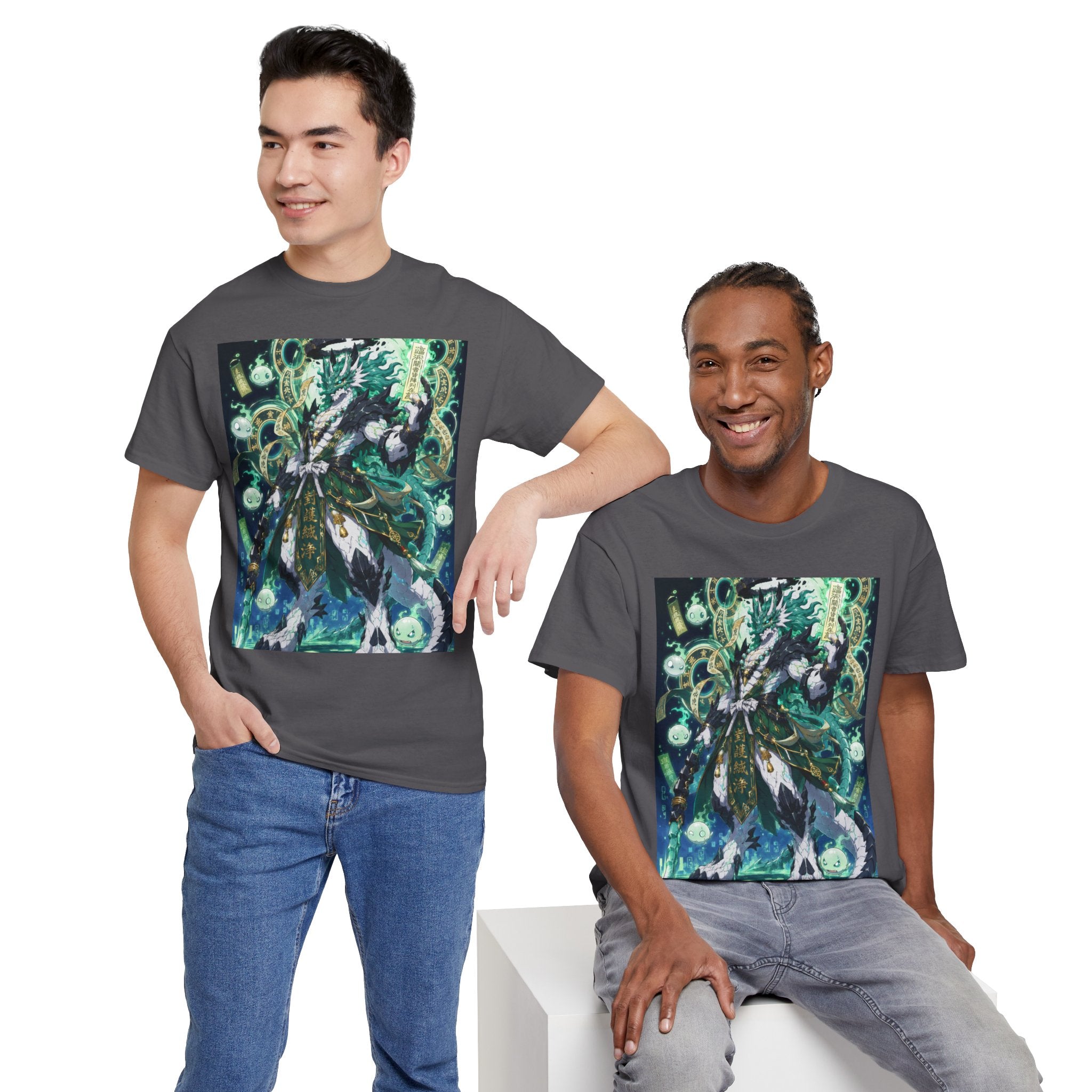 Mystic Forest Sorcerer T-Shirt | Fantasy Mage Illustration, Green Aura